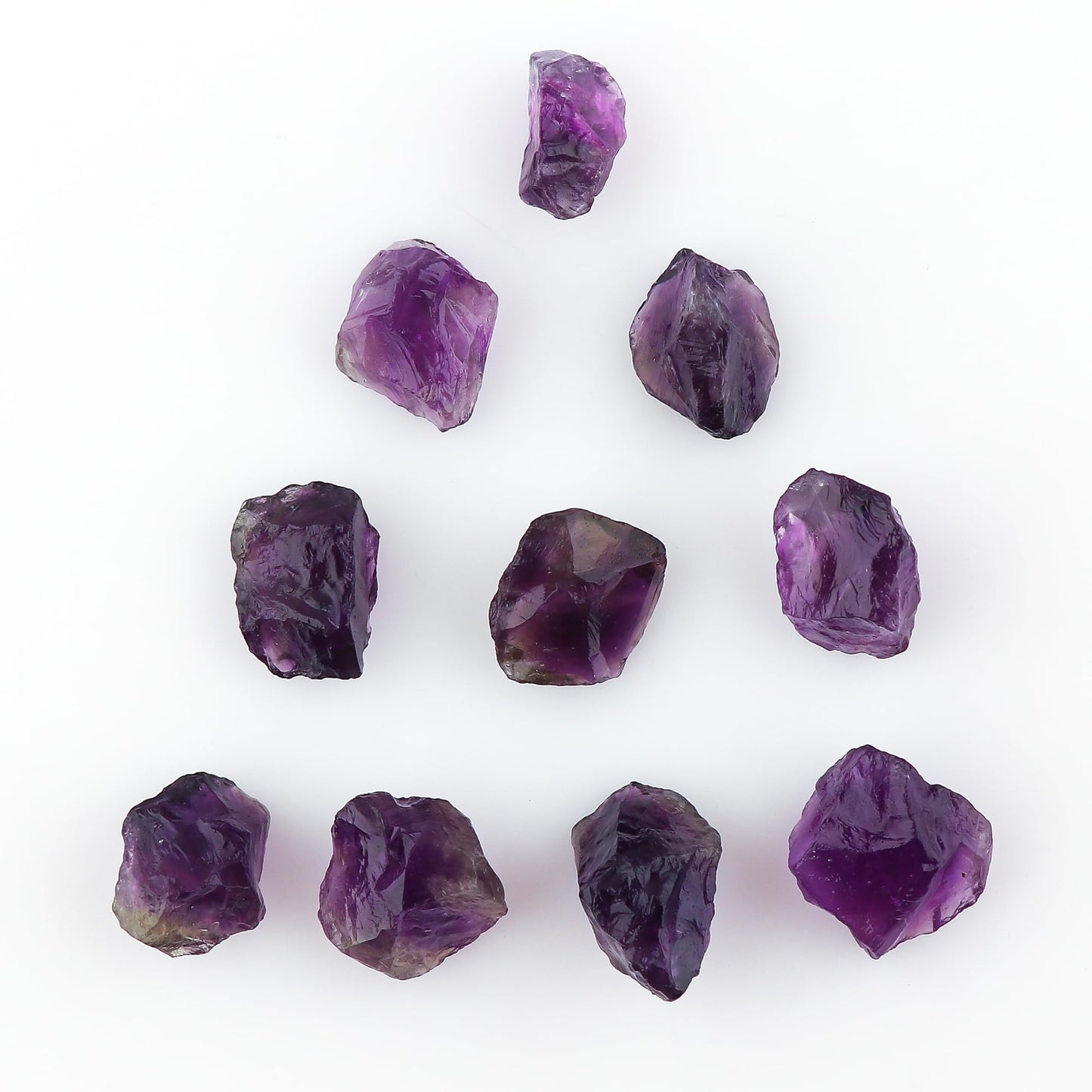 CRYSTALIS 10pcs Natural Big Purple Amethyst Loose Gemstone Wholesale Bulk Rough Jewelry Making Supply, Chakra & Healing Raw Stones, Wire Wrapping, DIY, Gem Collection [10-15mm]