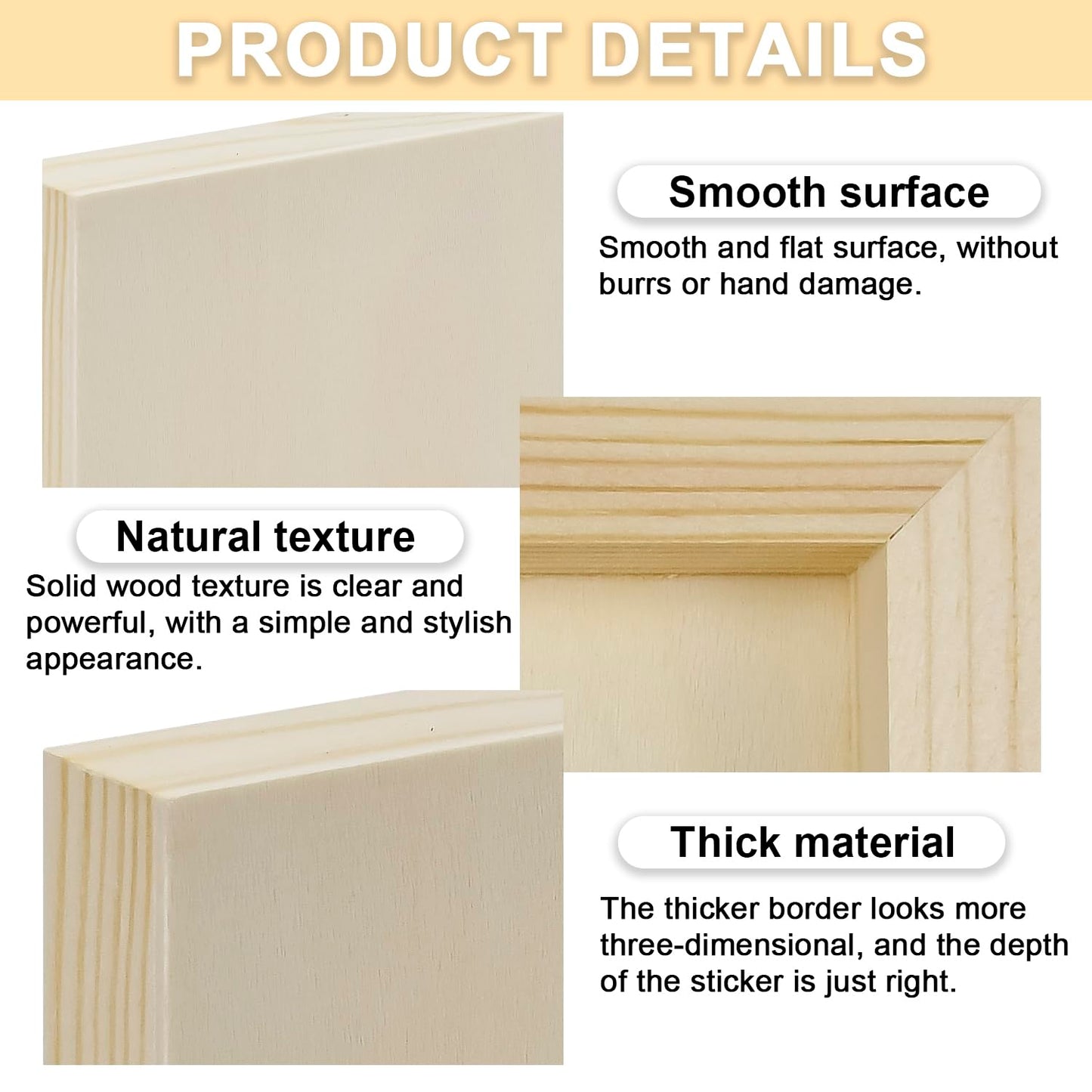 Unfinished Wood Panels, 10 x 10 Inch Wood Canvas Boards, 5 Pcs Wooden Canvas Panels Boards for Crafts Painting Canvas DIY Art Projects Pouring Arts Use with Oils Acrylics