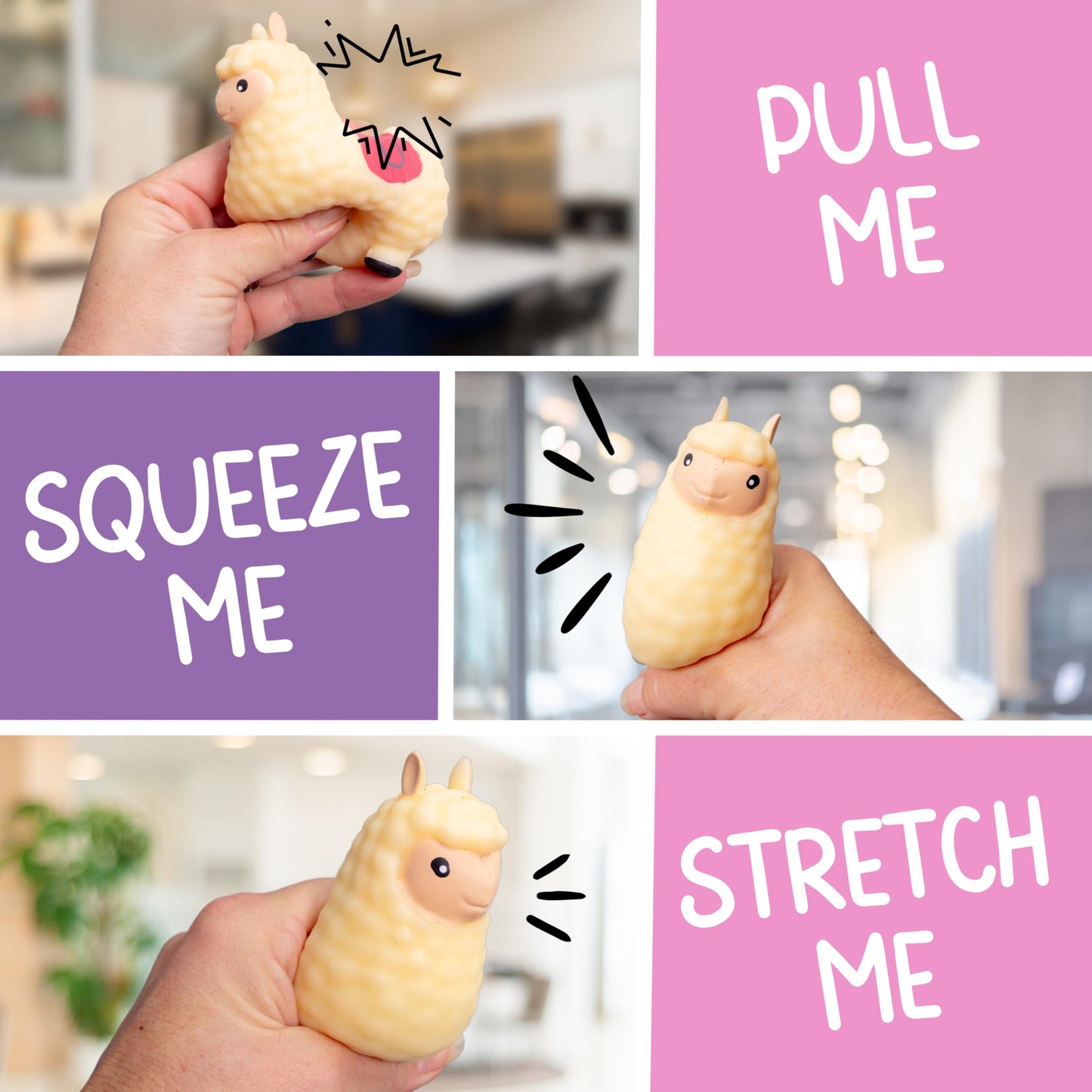 Boxer Gifts Calma Llama Stress Relief Toy | Unique Stress Balls for Adults & Teenagers - Animal Squishy Fidget Toys for Anxiety - Cool Desk Accessories | Cute Stocking Stuffer Llama Gifts