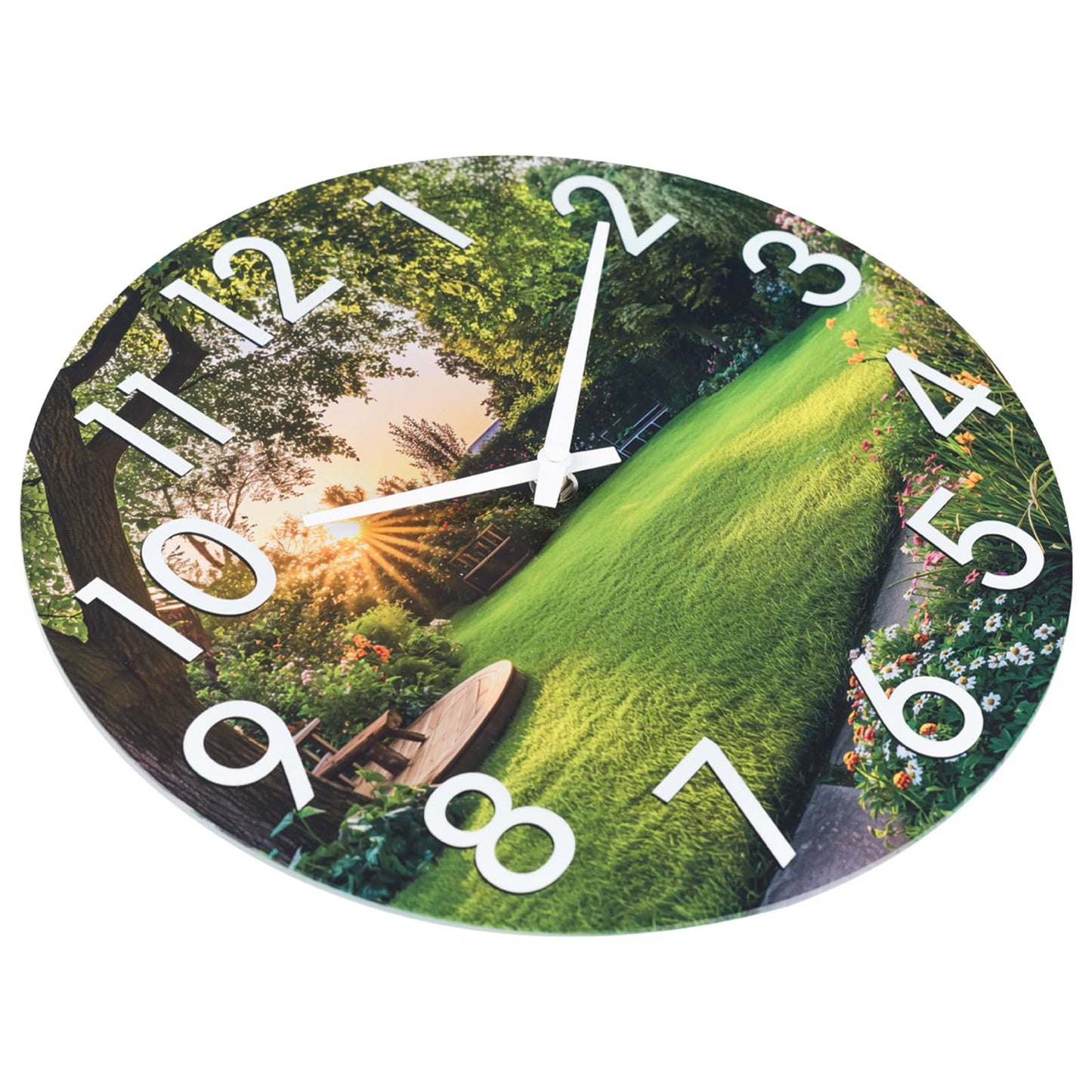 JoFomp Indoor Outdoor Wall Clock Waterproof, 14 Inch Garden Clock with Glass, Large Outdoor Clocks for Patio, Silent Outside Wall Clocks Battery Operated, Weatherproof Outdoor Clock for Pool Area Yard
