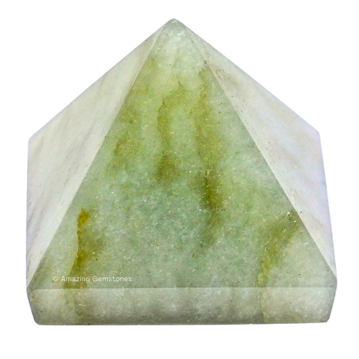 Green Aventurine Pyramid Crystal Healing Stones - 1.5" Great Pyramid Figurine of Natural Stone Pyramid for Meditation, Reiki, Chakra Balancing and Crystal Pyramids Grid
