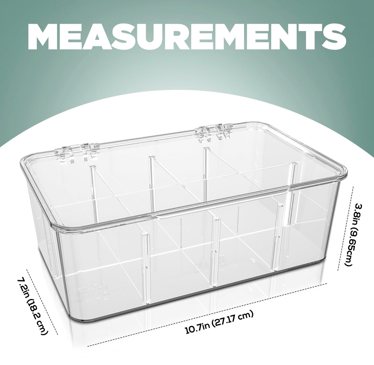 Utopia Home - Tea Bag Organizer With Lids, (2 Pack) Clear Pantry Storage Box - Stackable Partition Organizers or Holder With Lids For Drawers, Countertops, Fridge, Kitchen, Snack & Spice Organization