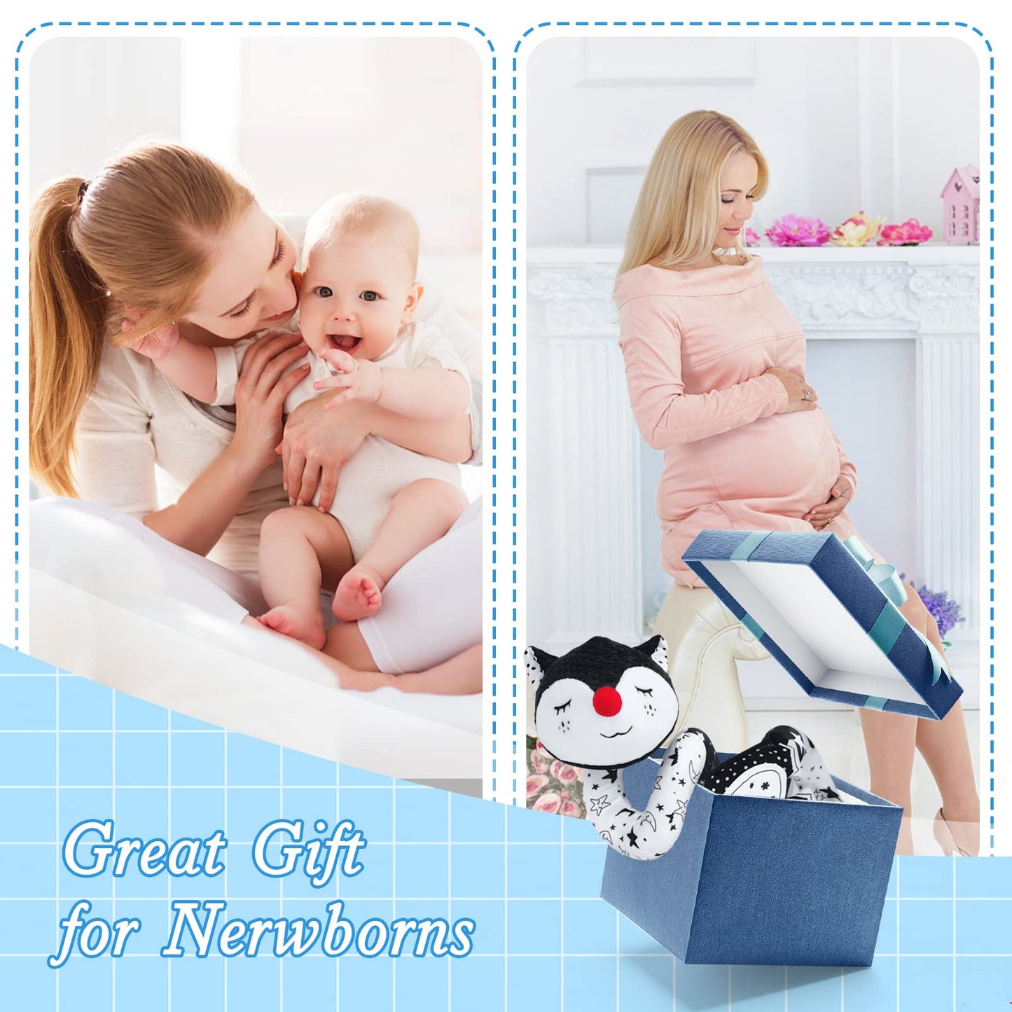 FATI Car Seat Toys for Babies 0-6 Months, Black and White High Contrast Baby Spiral Carseat Toy for Infant 0-3, 3-6 Newborn, Stroller Toys for 0 3 6 9 12 Months Baby Ideal Gift