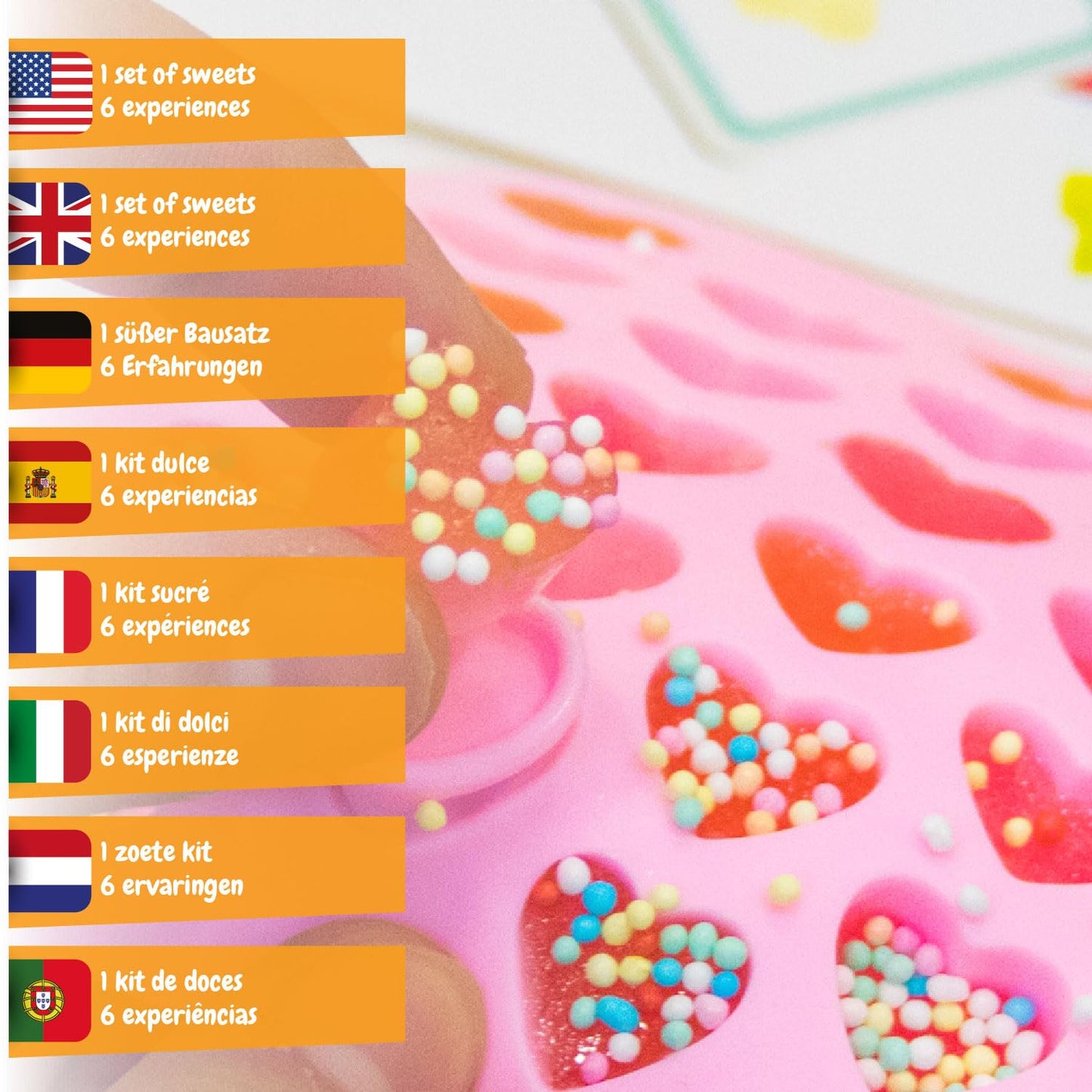 Science4you Candy Making Kit for Kids - Make Your Own Gummies, Lollipops and Much More, 26 Contents, Gummy and Sweet Moulds Included, Games, Stem Toys, Gifts for 8+ Year Olds Boys and Girls