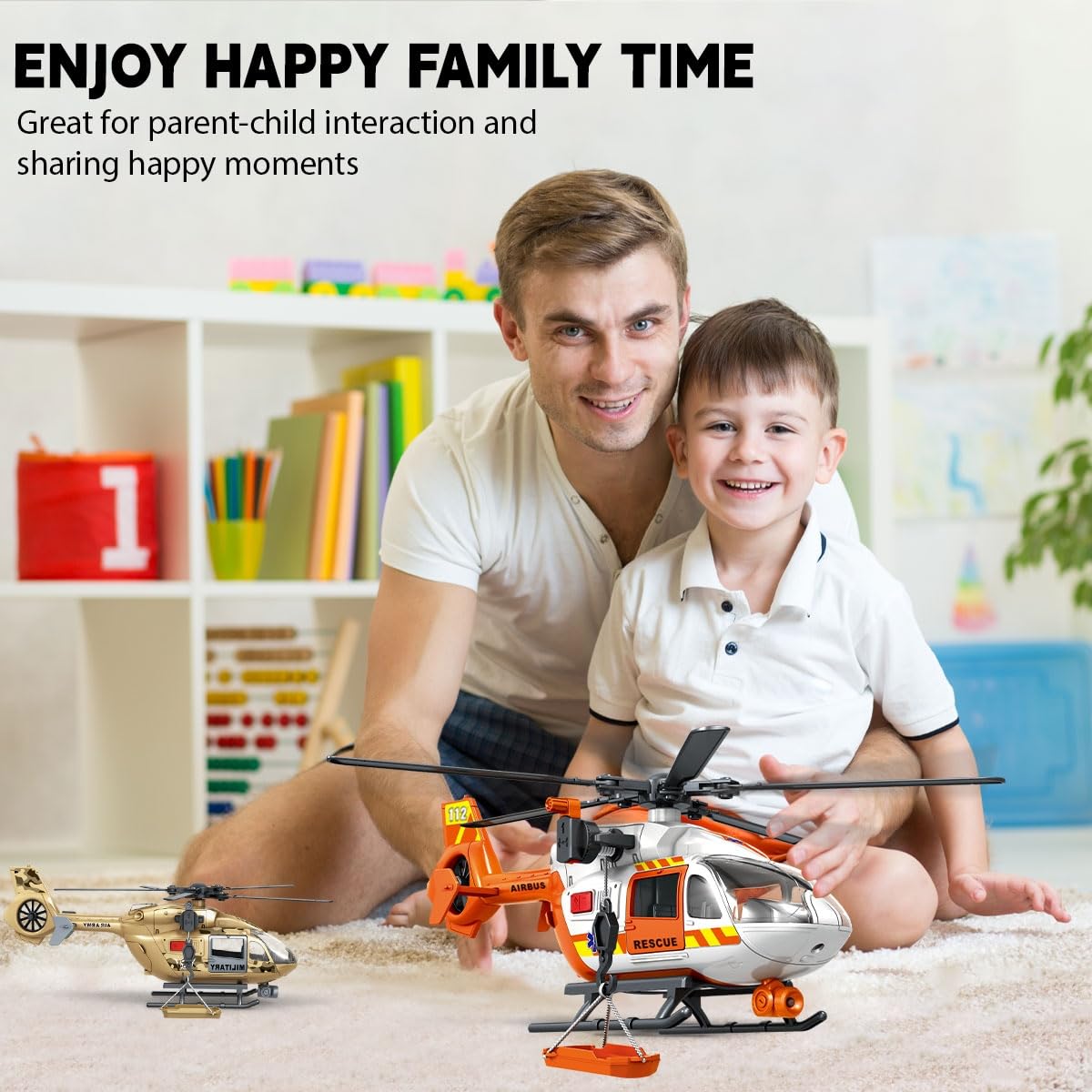 CSDCSD Helicopter Toy with Lights and Sound Sirens,Boys Toys,Rescue Vehicles Toys for Kids Aged 2 3 4 5 6 and Up,Best Toddler Kids Boys Gifts (Rescue Helicopter)