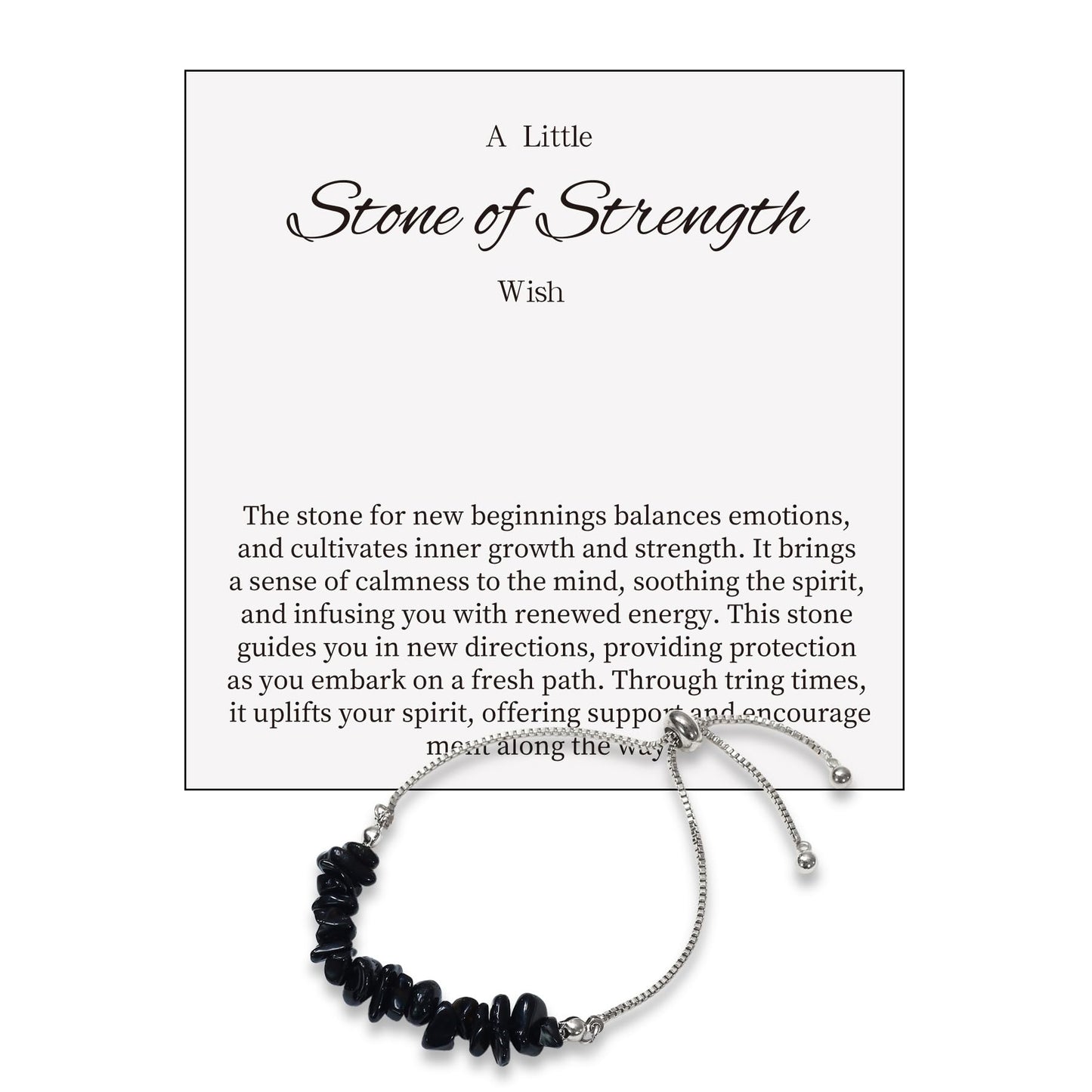Natural Black Tourmaline Bracelet - Authentic Black Tourmaline Link Chain, Stone Bracelet Healing Protection Energy Chakra Yoga Crystal Jewelry Gift for Women (Style2)