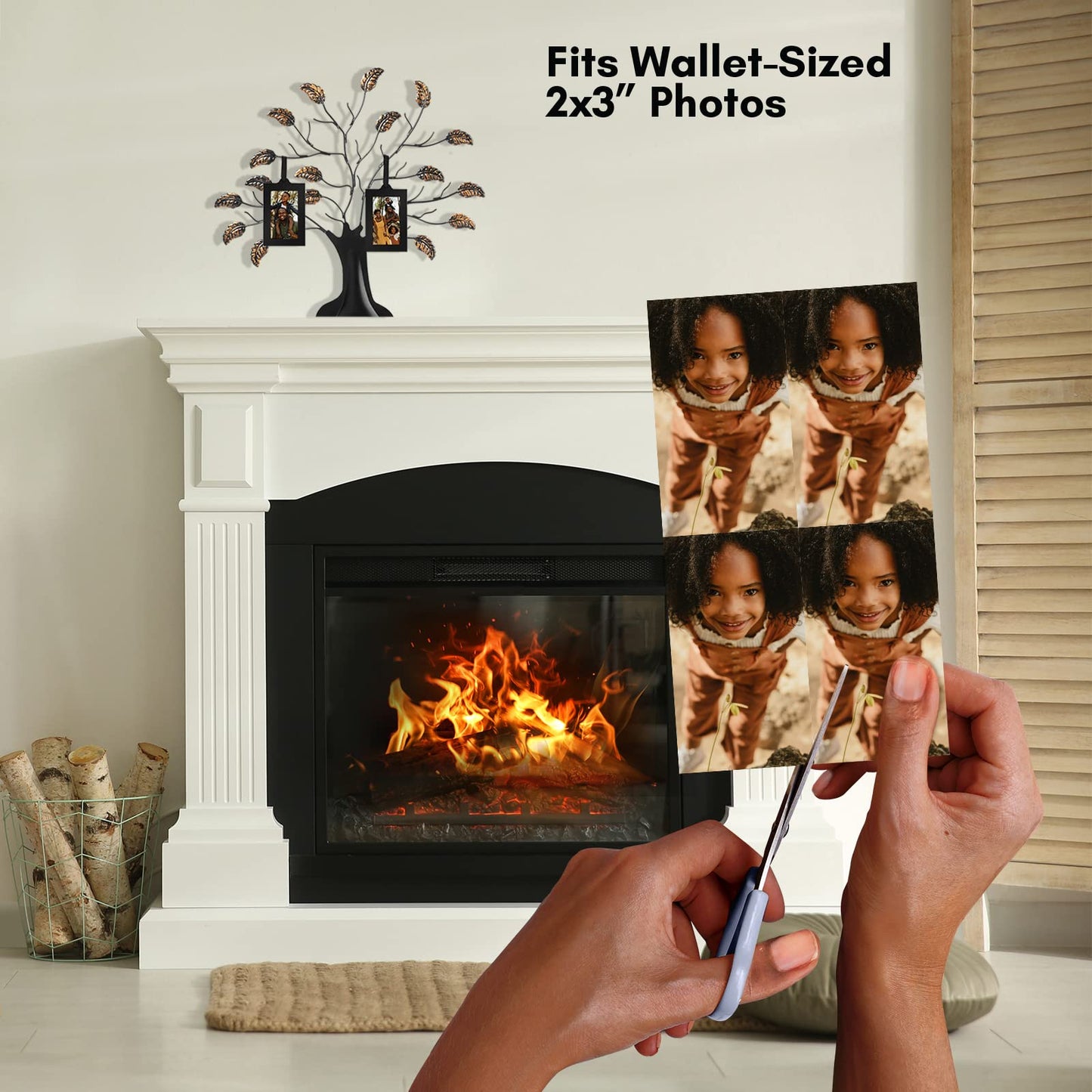 Americanflat Family Tree Picture Frame - Includes 6 Hanging 2x3 Picture Frames - Adjustable Ribbon Tassels - Ideal as Mother’s Day Gifts, Christmas Decor - Black and Bronze - Gifts for Mom