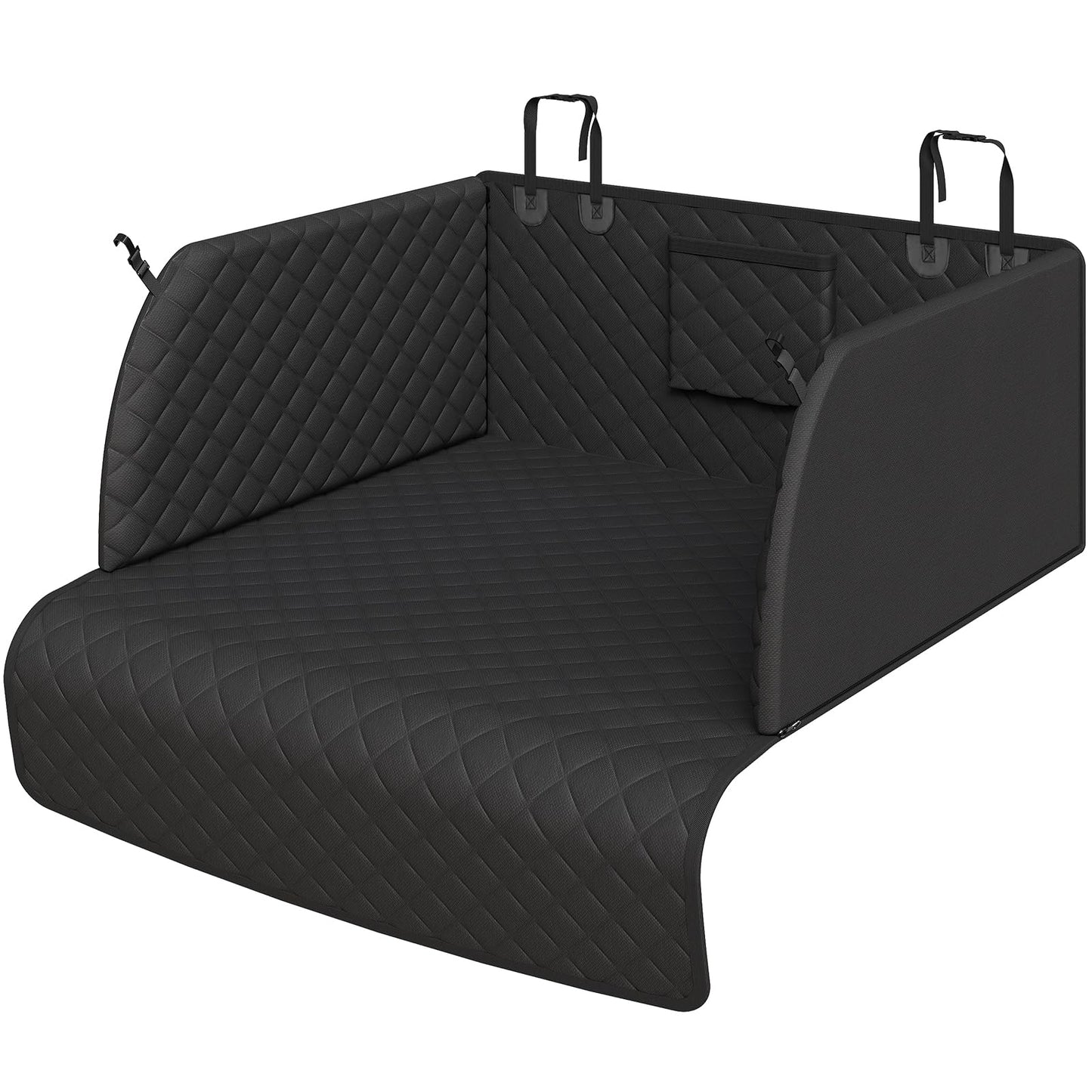 PETICON SUV Cargo Liner for Dogs, Waterproof Trunk Cover with Cushioned Sides to Protect Pet, Full Coverage Non-Slip Seat Cover for SUVs with Bumper Flap Protector