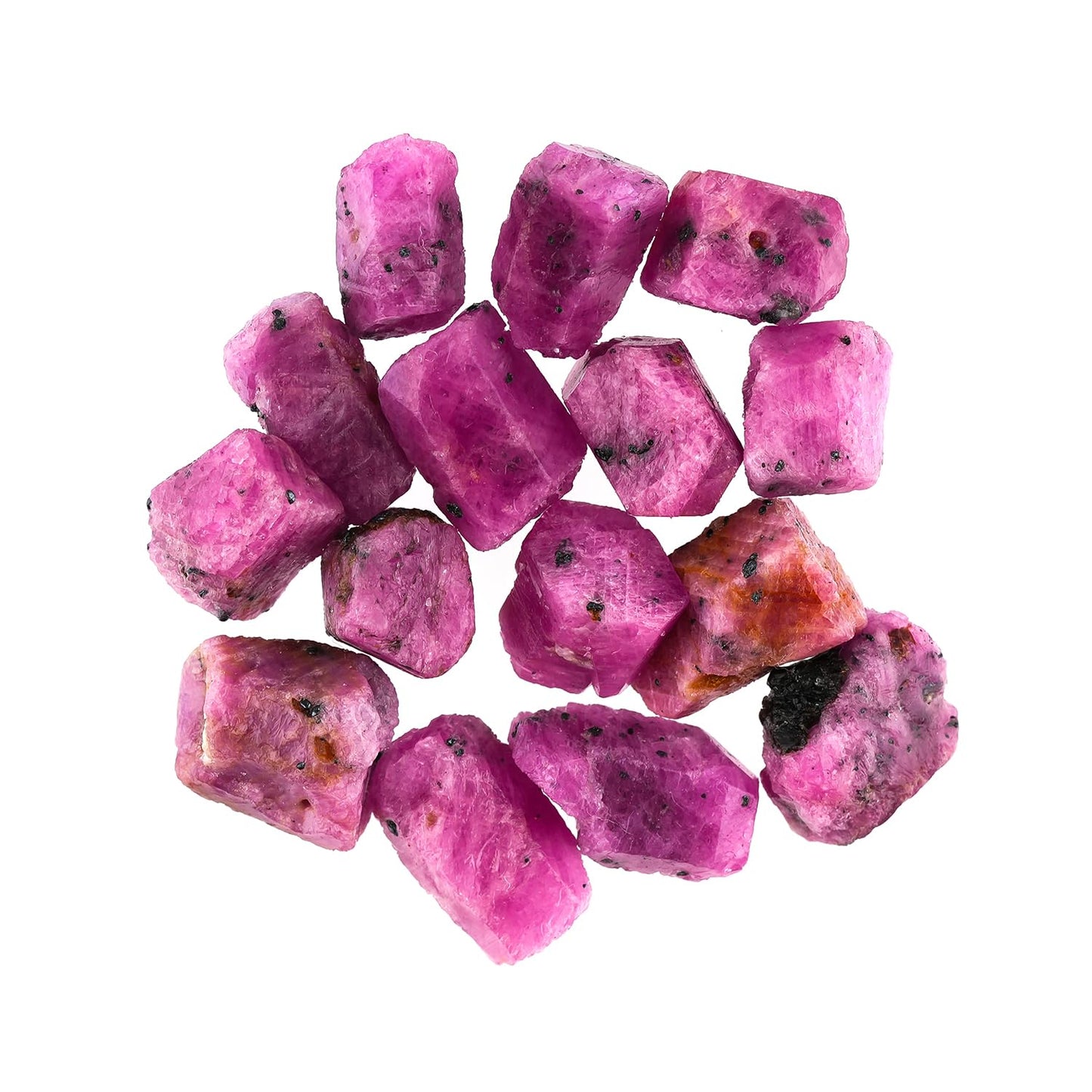 GEMKORA 50 carats. Natural Ruby Stone, Birthstone, Raw Crystals, Jewelry Making Rough Supply, Wholesale Bulk Gemstones (4 to 5pcs.) (10-15mm Size.)