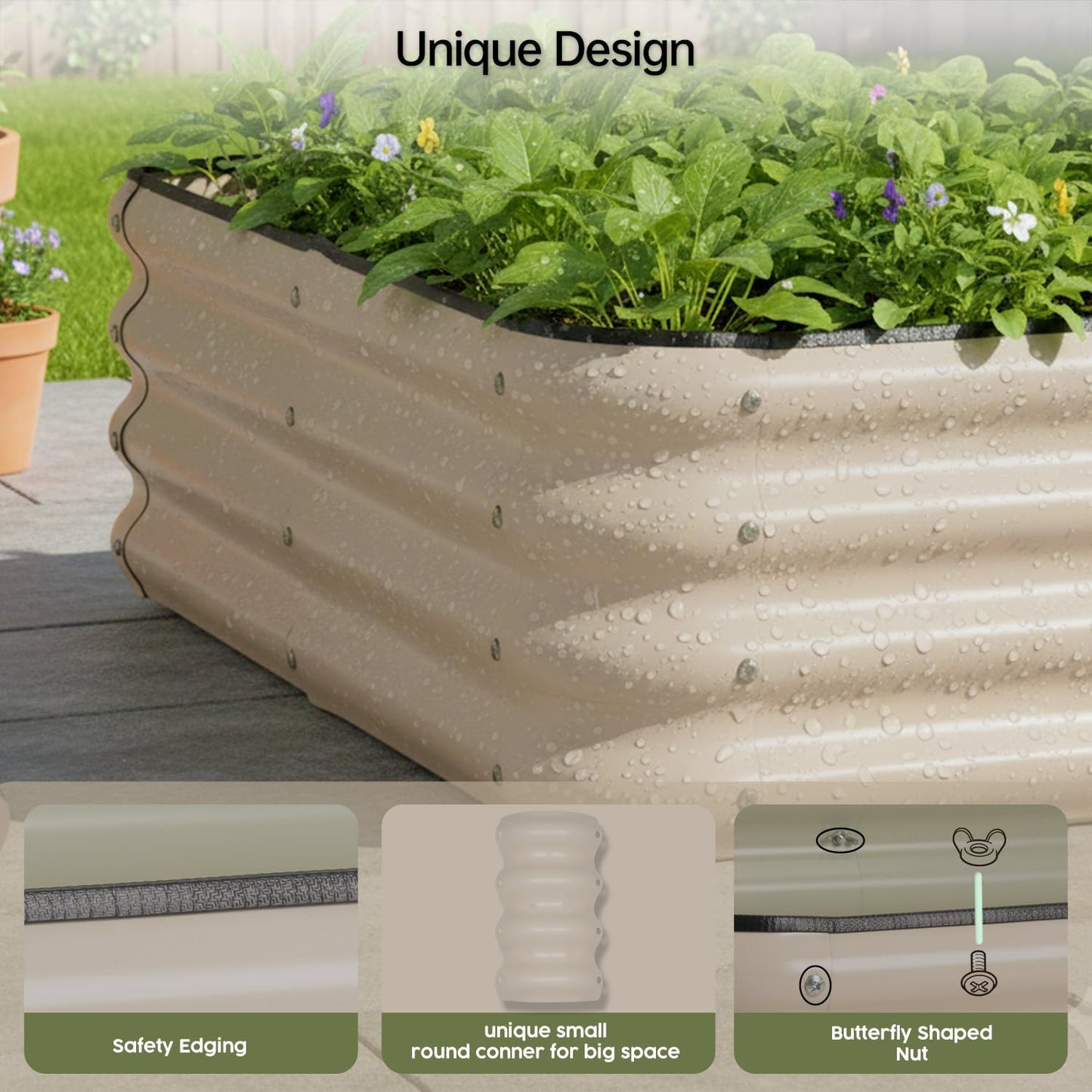 Pop up Tunnel Greenhouse Cover Plant Tent with 4x2FT Riased Garden Bed Set ,Raised Planter Box