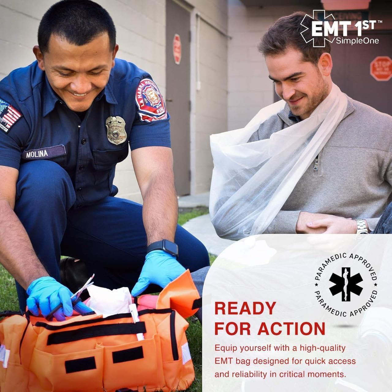 EMT 1st 362 Pcs Emergency Responder First Aid Kit with 40 Unique Items & First Aid Guide Book, Large First aid kit for car, Travel & Home - Emergency Bag for Hiking, Camping, Backpacking and Outdoor