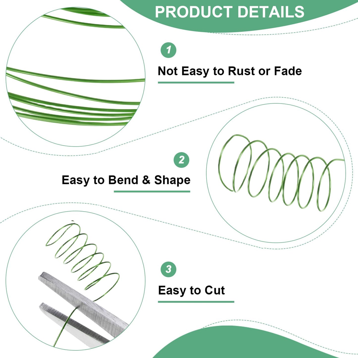 M METERXITY 2-Rolls 0.3mm Jewelry Wire, 28 Gauge 328FT Craft Wire Copper Beading Wire for Jewelry Making/Planting/Weaving/DIY Crafting, Soft Metal Wires [100M, Green]