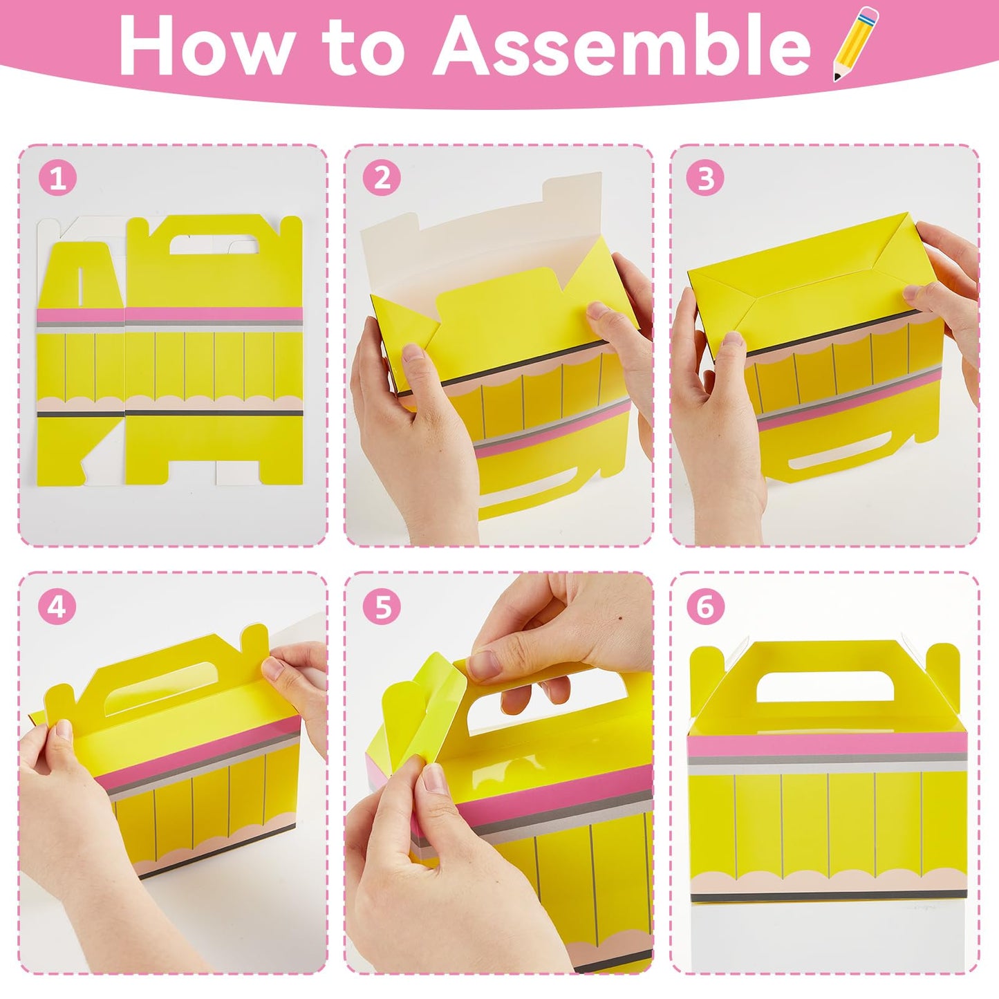24Pcs Back to School Gift Boxes First Day of School Party Treat Boxes Pencil Crayon Apple Goodie Candy Box Teacher Appreciation Party Favor for Student Preschool Kindergarten Classroom Decorations