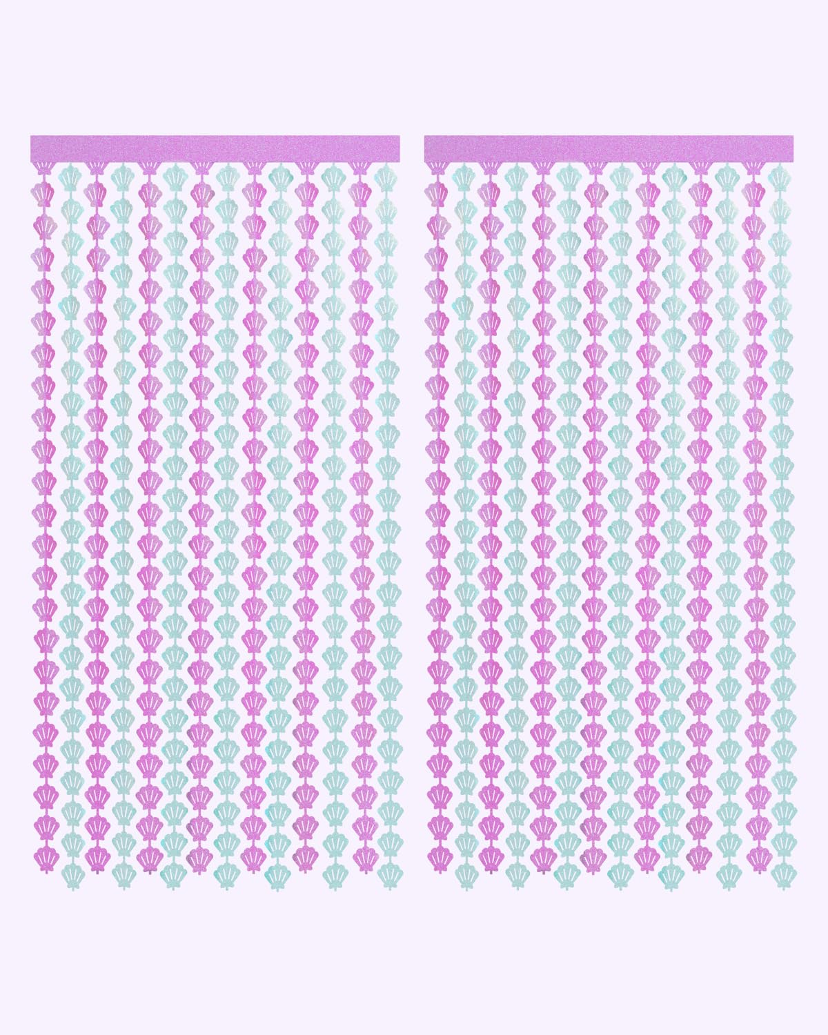 xo, Fetti Party Mermaid Shell Foil Curtain - Set of 2 | Mermaid Birthday Party Supplies, Under The Sea Decorations, Let's Shellabrate, Sea Creatures Favors, Ocean Animal