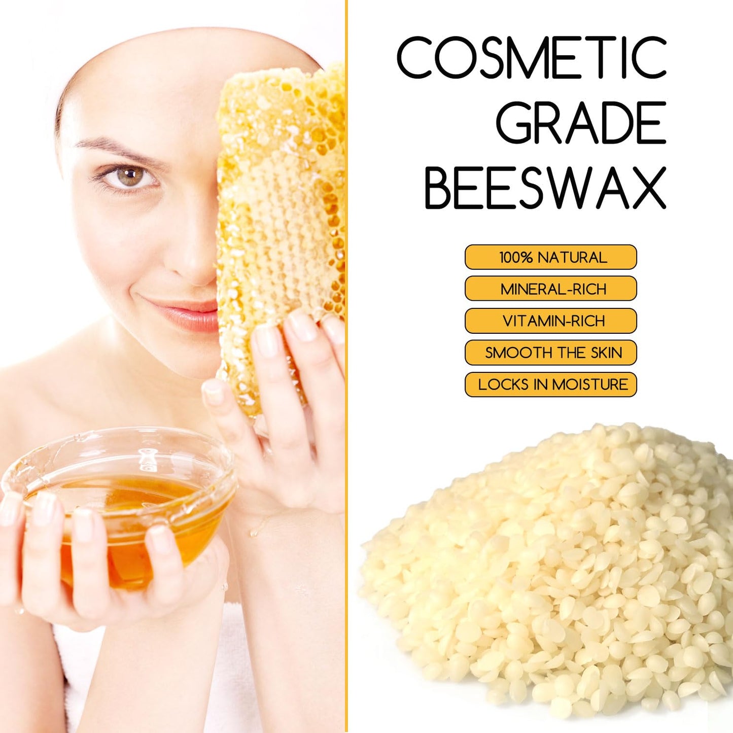 TRINIDa Beeswax Pellets 2LB(32 oz), Organic White Bees Wax for DIY Candles, Beeswax for Candle Making, Skin, Body, Face, and Hair Care, Lotions, DIY Creams, Lip Balm and Soap Making Supplies