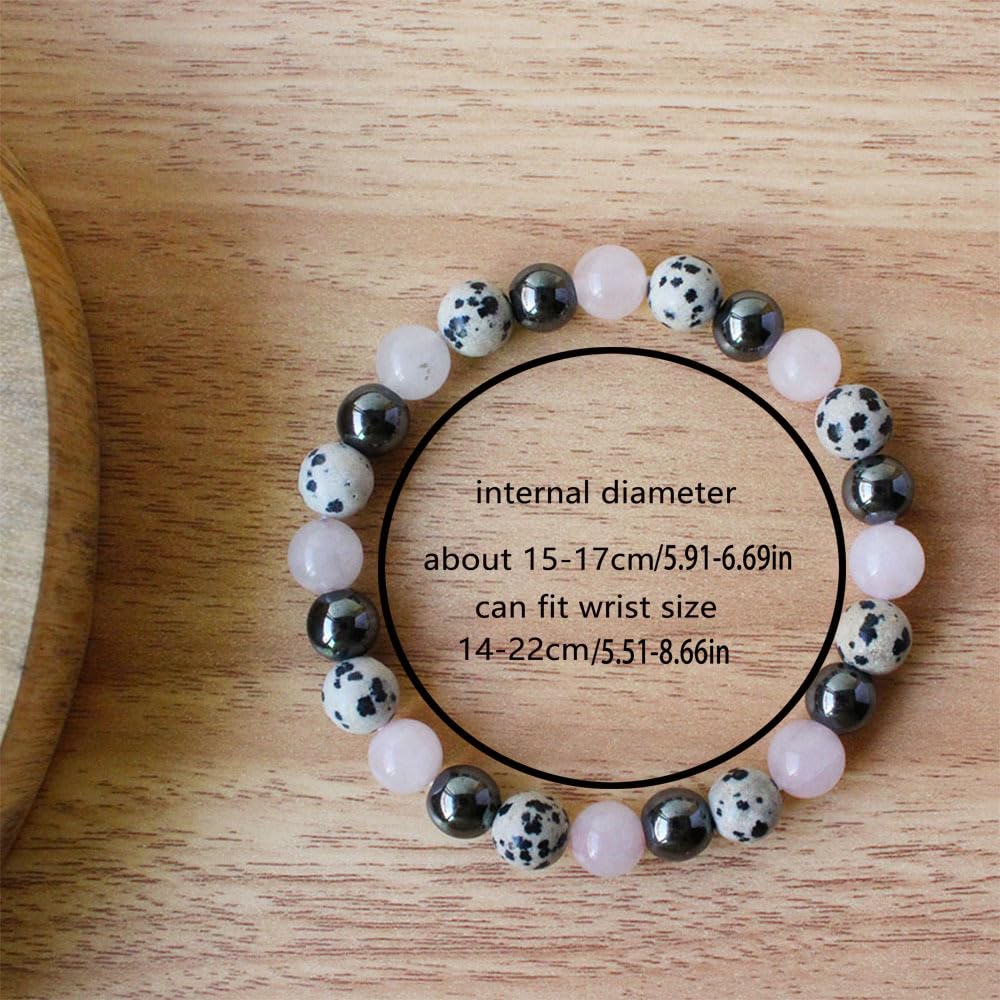 Healing Crystal Bracelet Genuine Stone Bracelet Protection Anxiety Bracelet 7 Chakra Bracelet 6.5 inch Malachite Aquamarine Citrine 8MM Beads Get Well Soon Bracelet (Releasing Past Hurts)