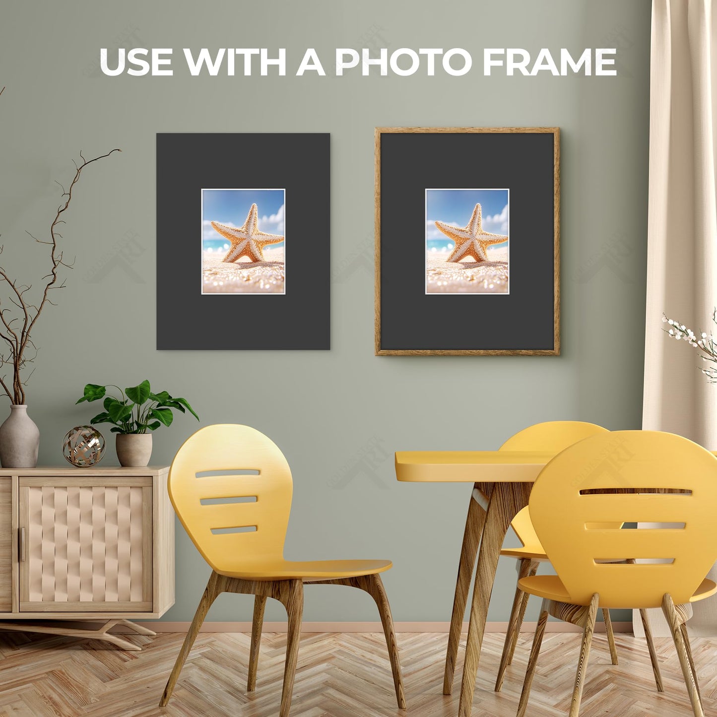 Golden State Art, Acid Free, Pack of 5, 16x20 Black Picture Mats Mattes with White Core Bevel Cut for 8x10 Photo + Backing + Bags