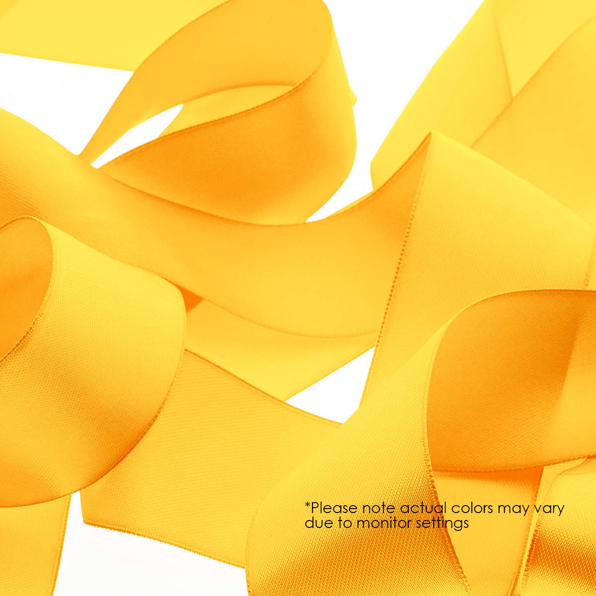 Knitial Satin Gold Ribbon 1-1/2 inch x 50 Yards Double Face Silky Satin Gold Ribbon for Gift Wrapping and Crafts
