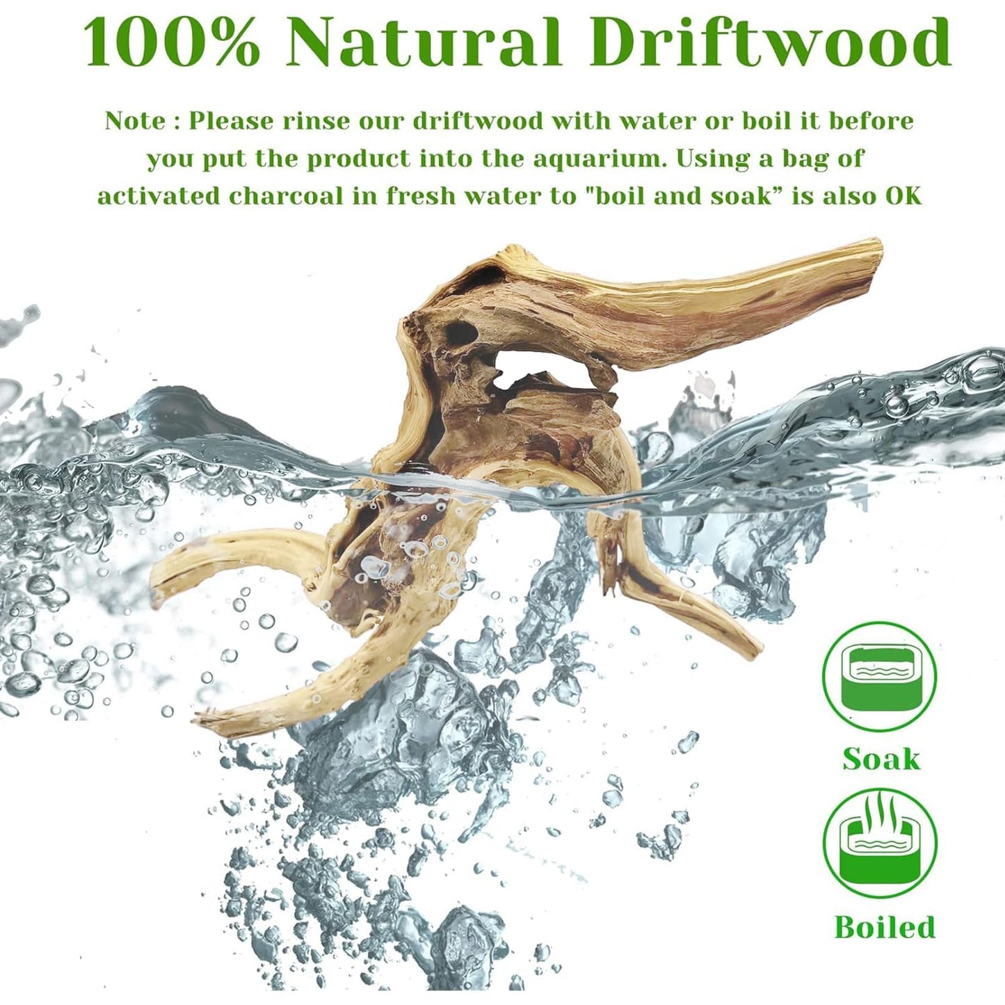Tfwadmx Natural Driftwood for Aquarium, 11-13 inch Reptile Branches Terrarium Wood Aquarium Trunk Driftwood Tree Fish Tank Log Decoration Pack of 2