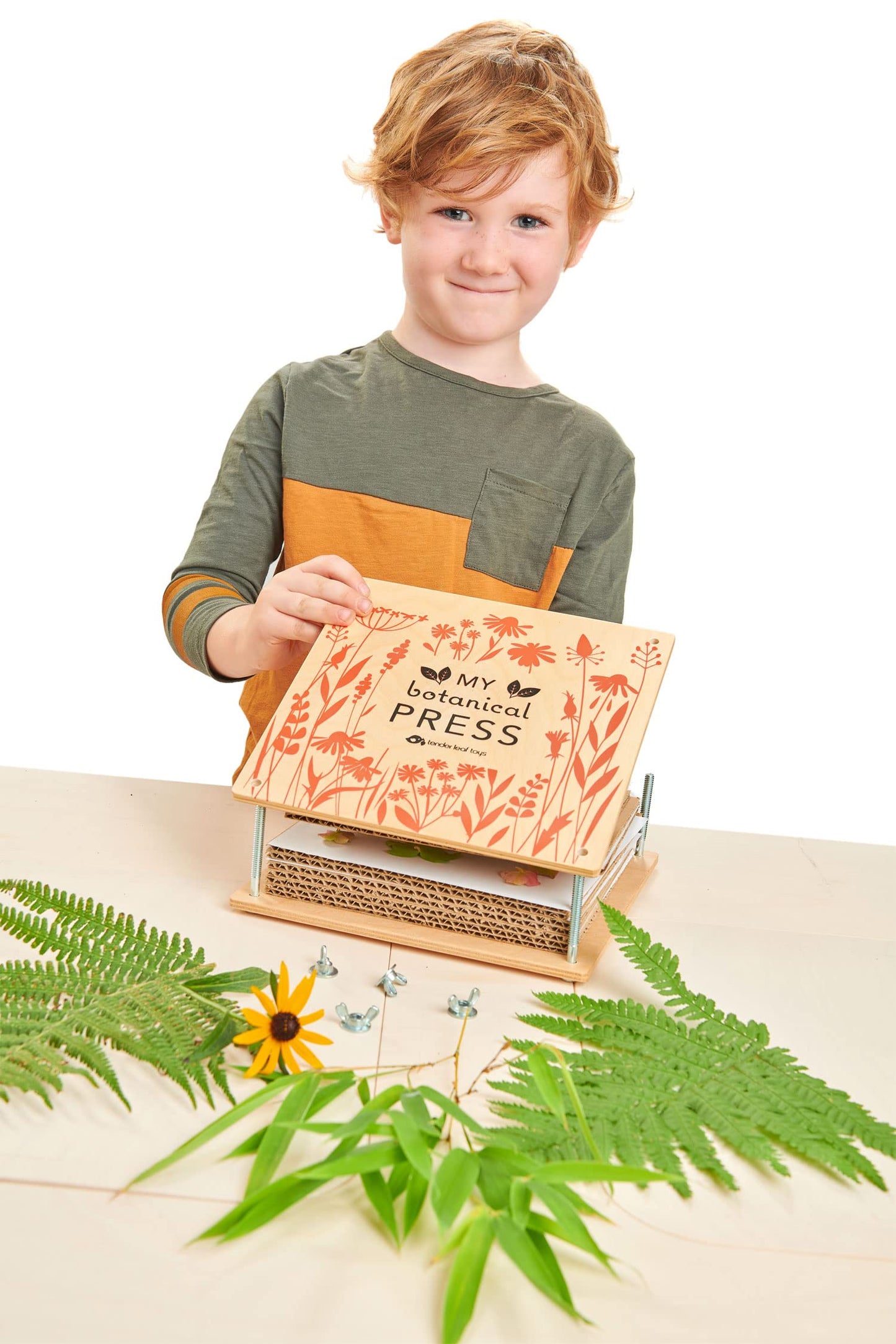 Tender Leaf Toys - My Botanical Press - 8.3 x 8.3 Inch 10 Layers Flower Press, DIY Dried and Preserved Flowers and Leaves, Plants Art & Crafts kit - Age 3+