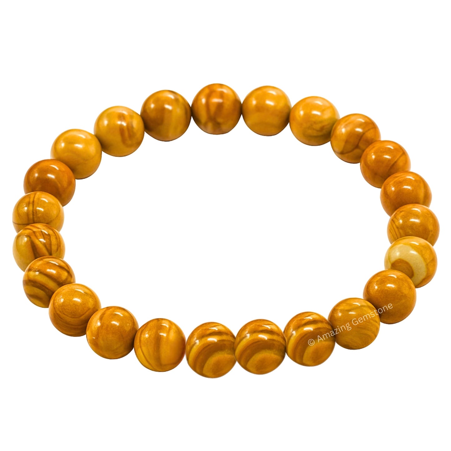 Amazing Gemstone Crystal Bracelet for Women Men's Gifts - Protection Healing Crystal Bracelet - 8mm Gemstone Beaded Stretchable Bracelet Pulseras Para Hombres Mujer Stocking Stuffers Mothers Day Gift (Yellow Jasper)