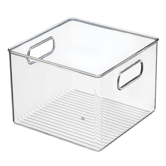 iDesign Pantry Storage Bin with Handles for Kitchen Cabinets or Fridge - Clear - Made in USA