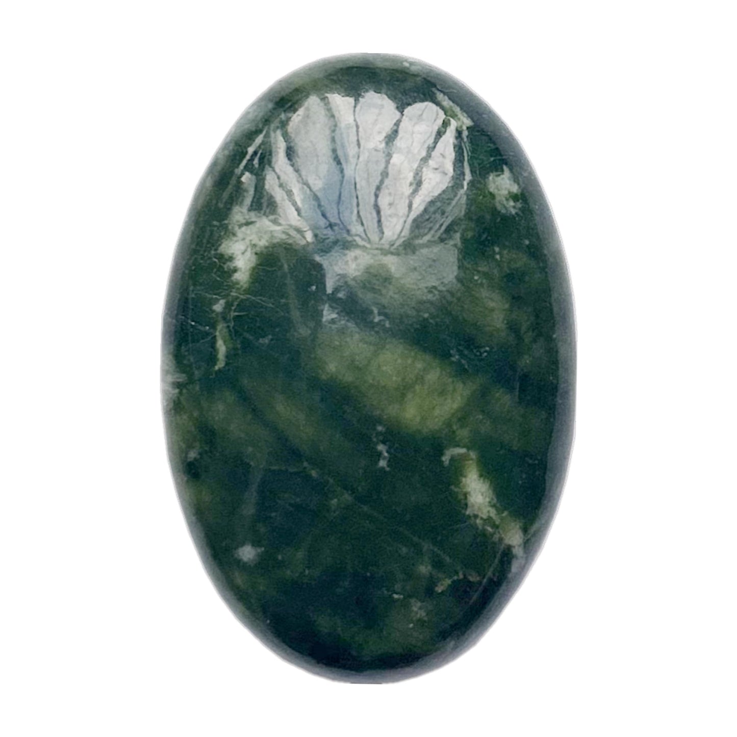 Bacatgem Natural Green Jade Oval Palm Pocket Healing Crystal Massage Spa Energy Stone,Crystals and Healing Stones