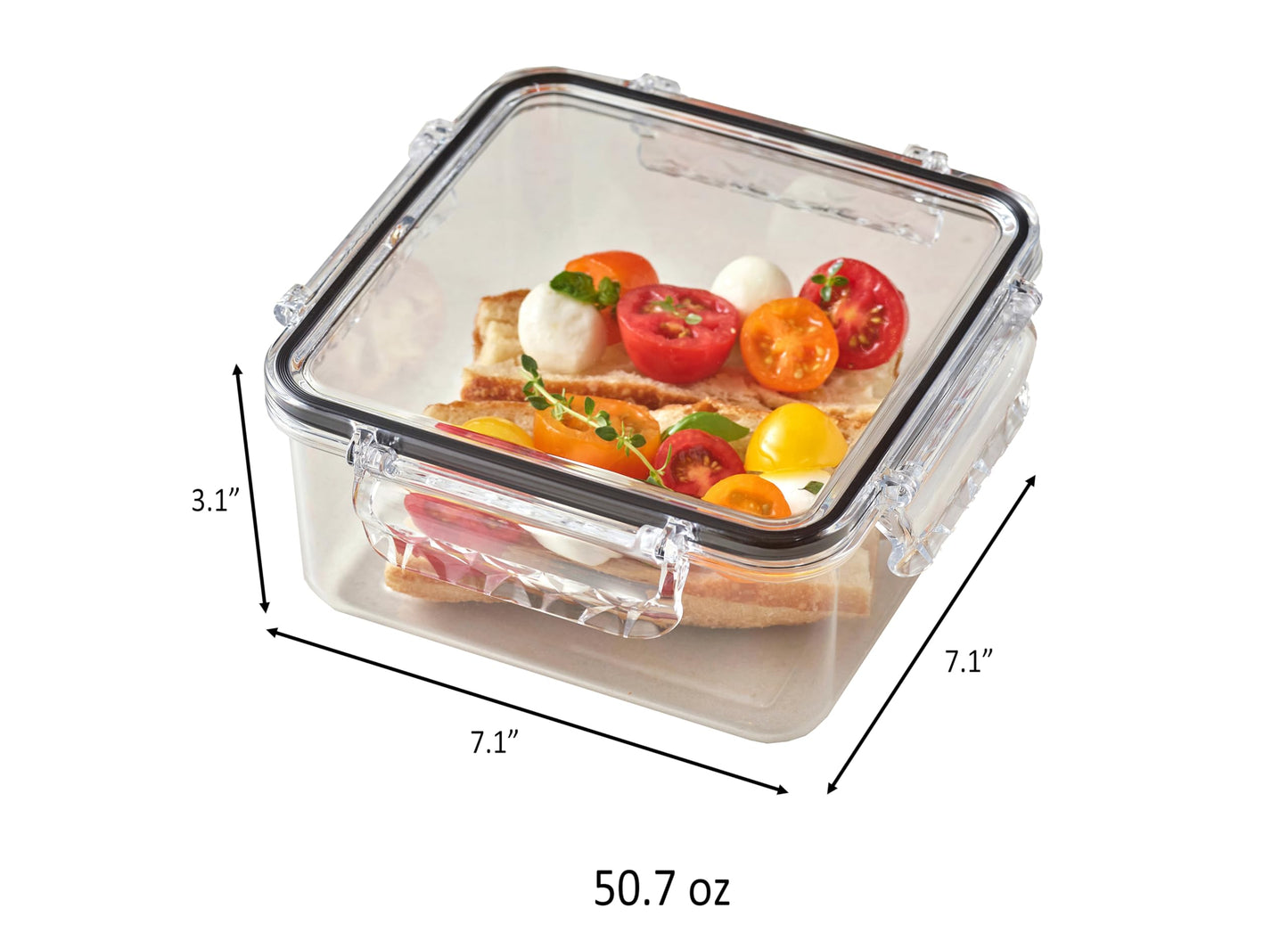 gotman Airtight Food Storage Container with Lid (50.7oz) Leak-Proof Lunch Box | BPA-Free | Meal Prep | Microwave, Freezer and Dishwasher Safe | Kitchen Fridge Organizer Boxes | Fresher Food