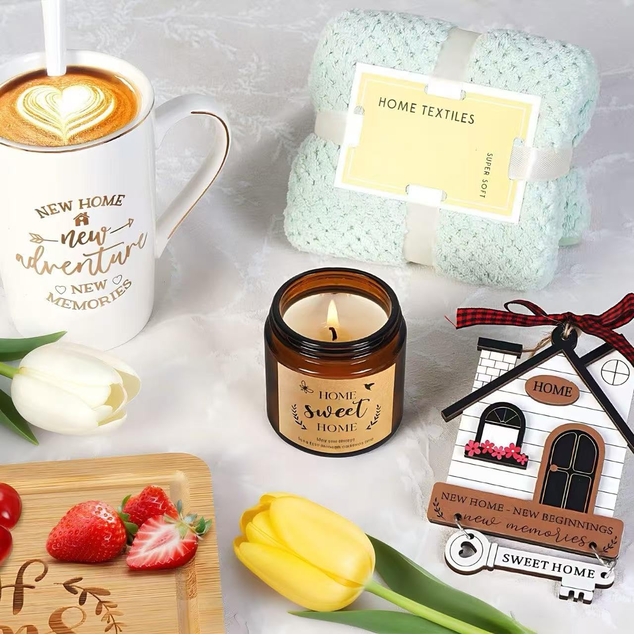 House Warming Gifts New Home,13 Pcs New Home Gift Ideas Basket,Personalized Housewarming Gifts for Homeowners,Closing Gifts for Home buyer,Couples Women,Men