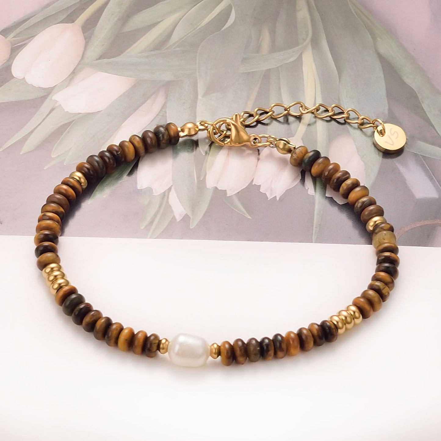 vissen Natural Stone Bracelets for Women Gold Plated Stainless Steel Cultured Freshwater Pearl Bracelet Women's Gift
