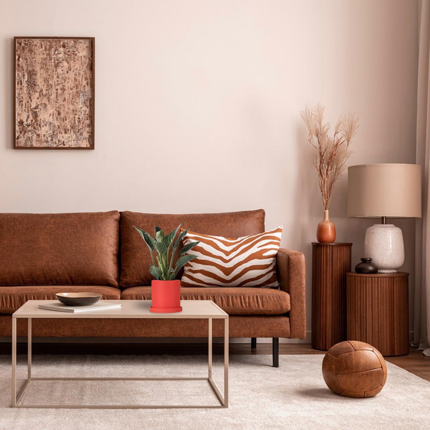PATIKIL 5.12 Inch Ceramic Plant Pots, Modern Flower Planters Gradient with Drainage Holes for Decorate Home Indoor Plants Succulent Herb, Dark Gray