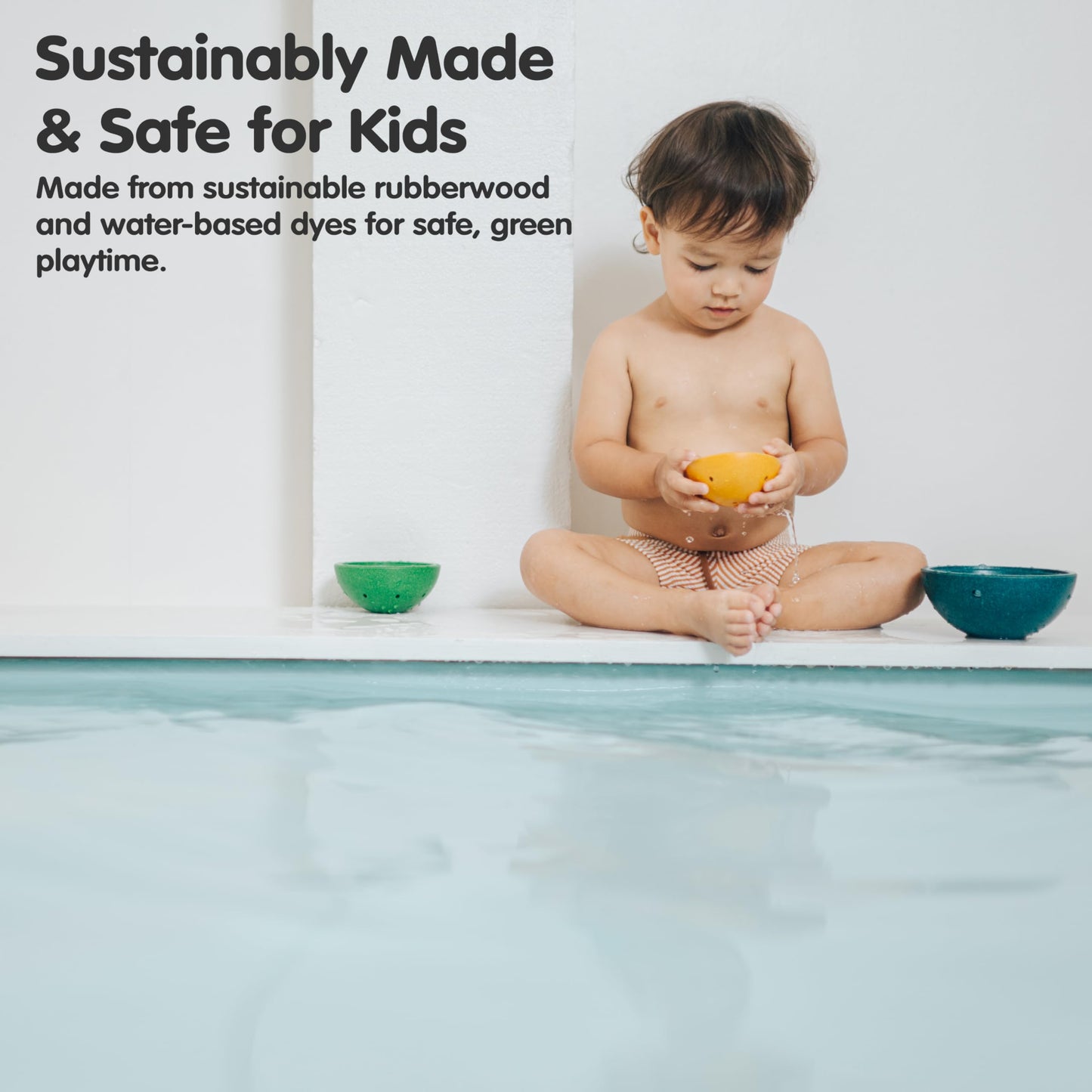 PlanToys® Fountain Bowl Set Montessori Water Play Toys for Toddlers | Sensory Bath & Beach Toy | STEM Toy for 1 Year Old | Eco-Friendly Pouring & Scooping Bowls
