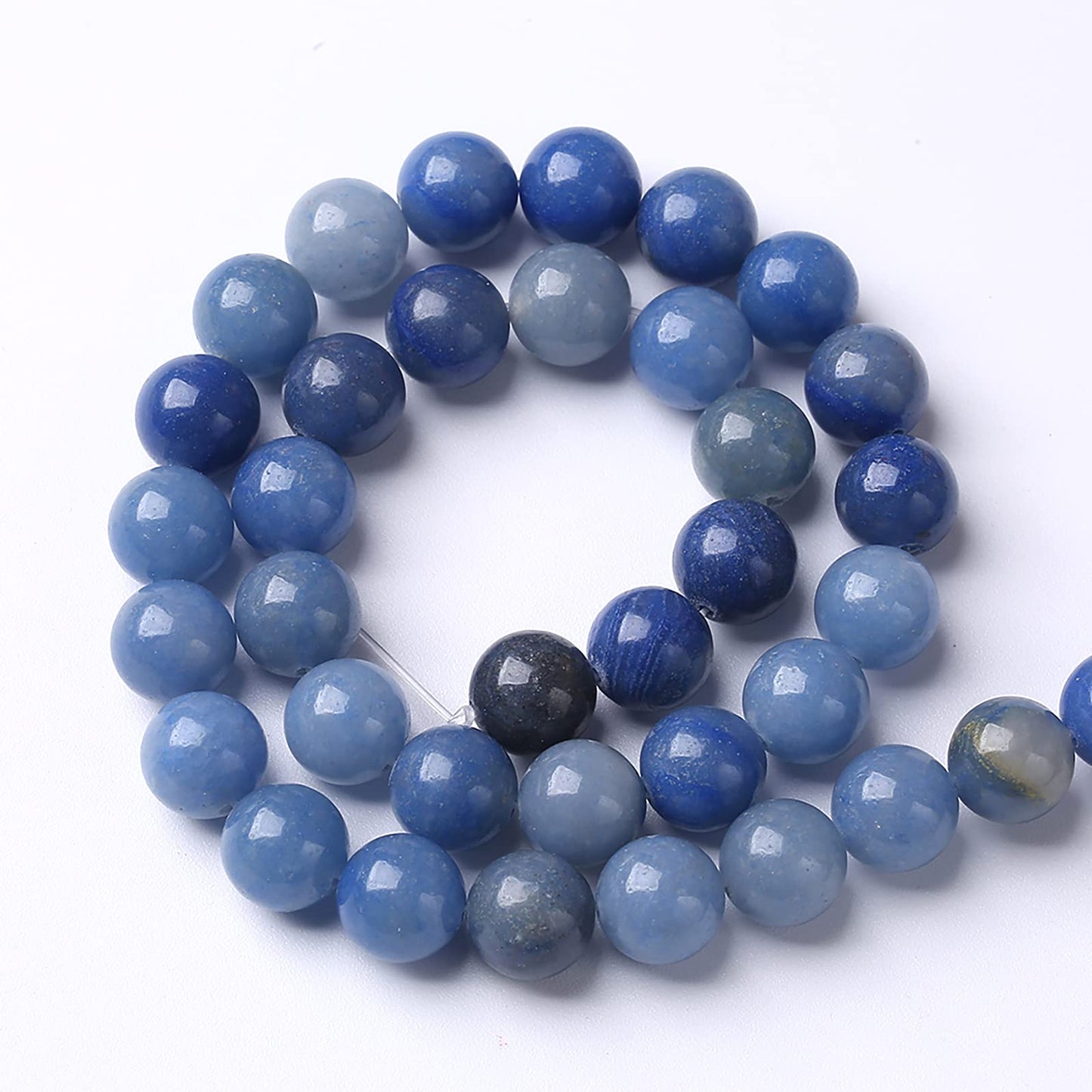 36PCS 10mm Natural Stone Beads Blue Aventurine Round Loose Spacer Energy Stone Healing Power Beads for Jewelry Making DIY Bracelet Necklace 15" Inch (10mm, Blue Aventurine)