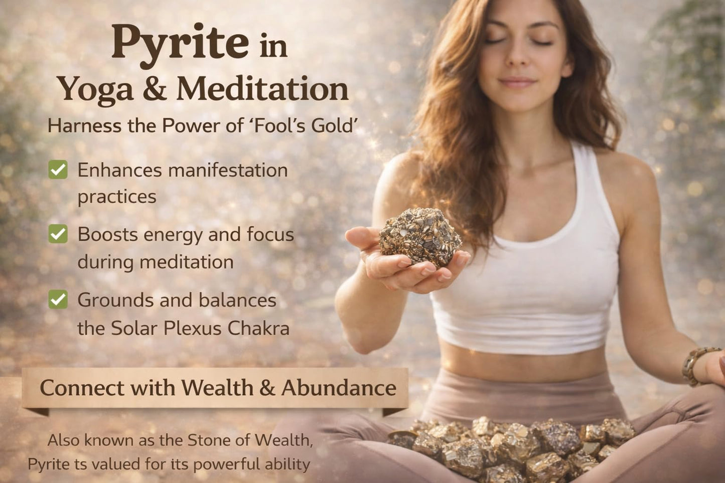 Natural Raw Pyrite Crystal Cluster – Stone of Prosperity & Confidence – Healing Crystal for Meditation, Yoga, Reiki, Chakra Balancing & Home Office Decor – Energy Manifestation Mineral