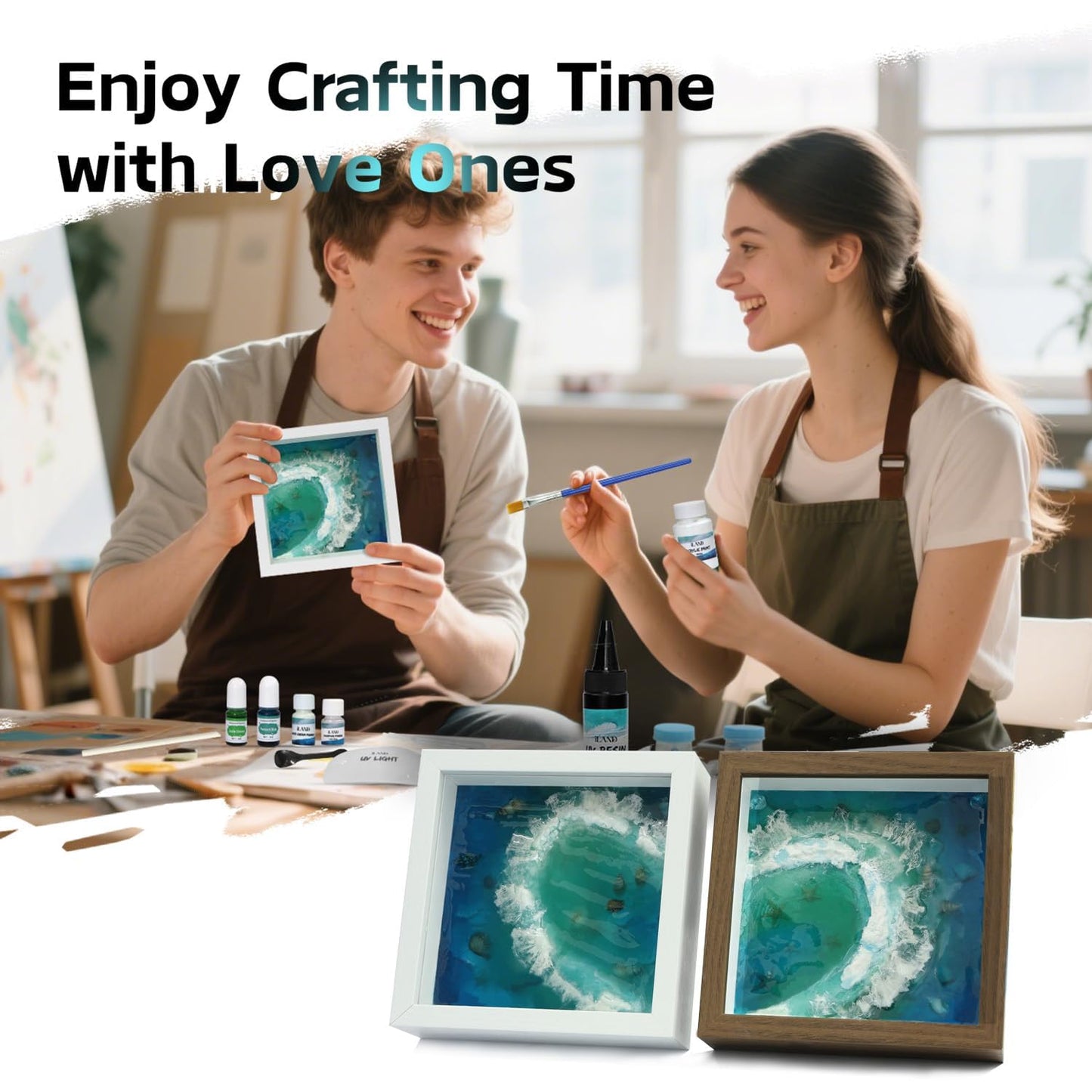 iland UV Resin Kit of Sea Crafts for Teens Creative Adults Arts and Crafts for Women Fun Beach Crafting Kit DIY Summer Costal Decor Project Set Artist Gifts for Teen Girls Fun Crafty Gifts for Mother