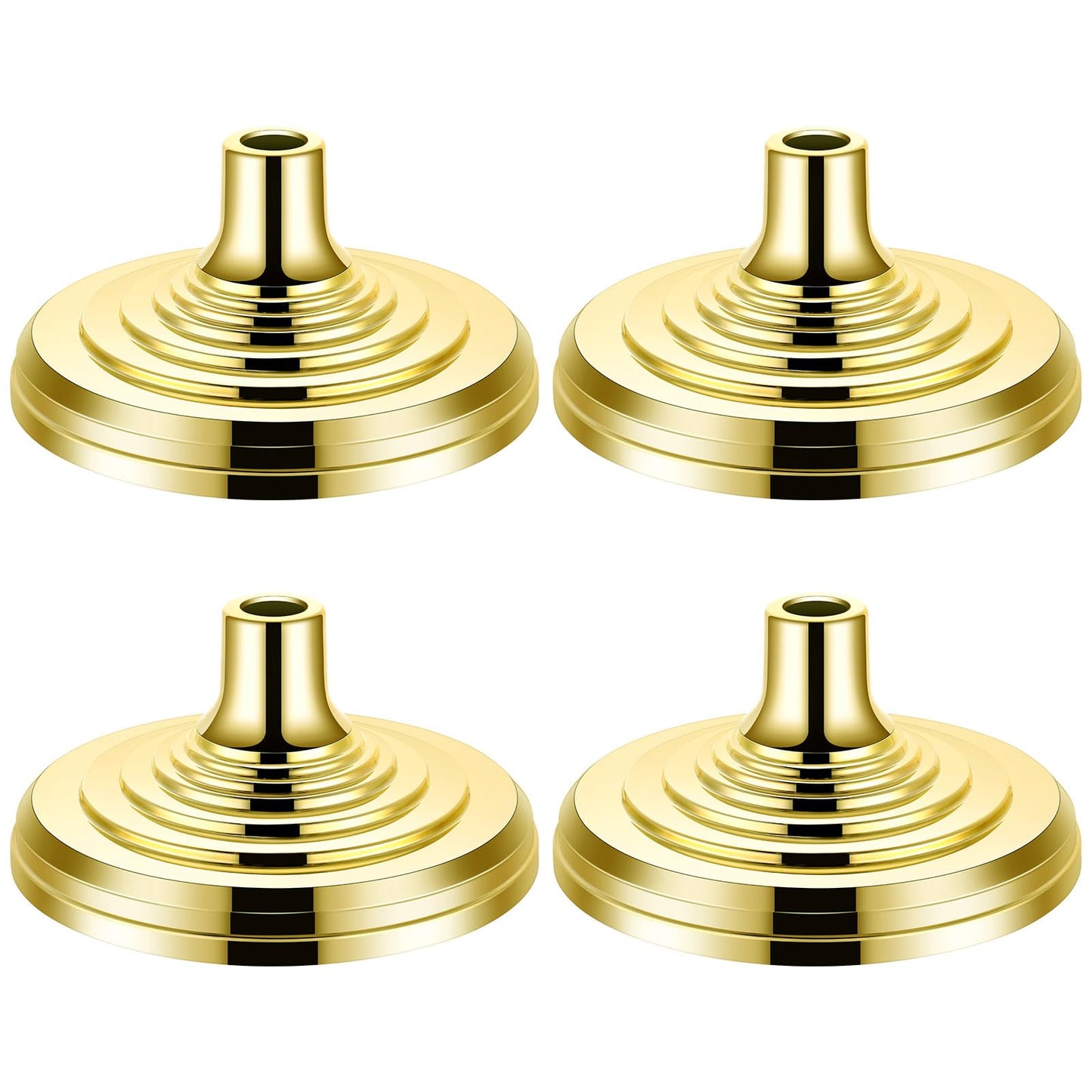 Leinuosen 4 Pcs Flag Holder Stand FlagPole Stand Flag Pole Base for Indoor Outdoor 1.3/1.1 Inch Diameter Flagpole Garden House Classroom Churches Meeting Party Flags Banner(Gold)