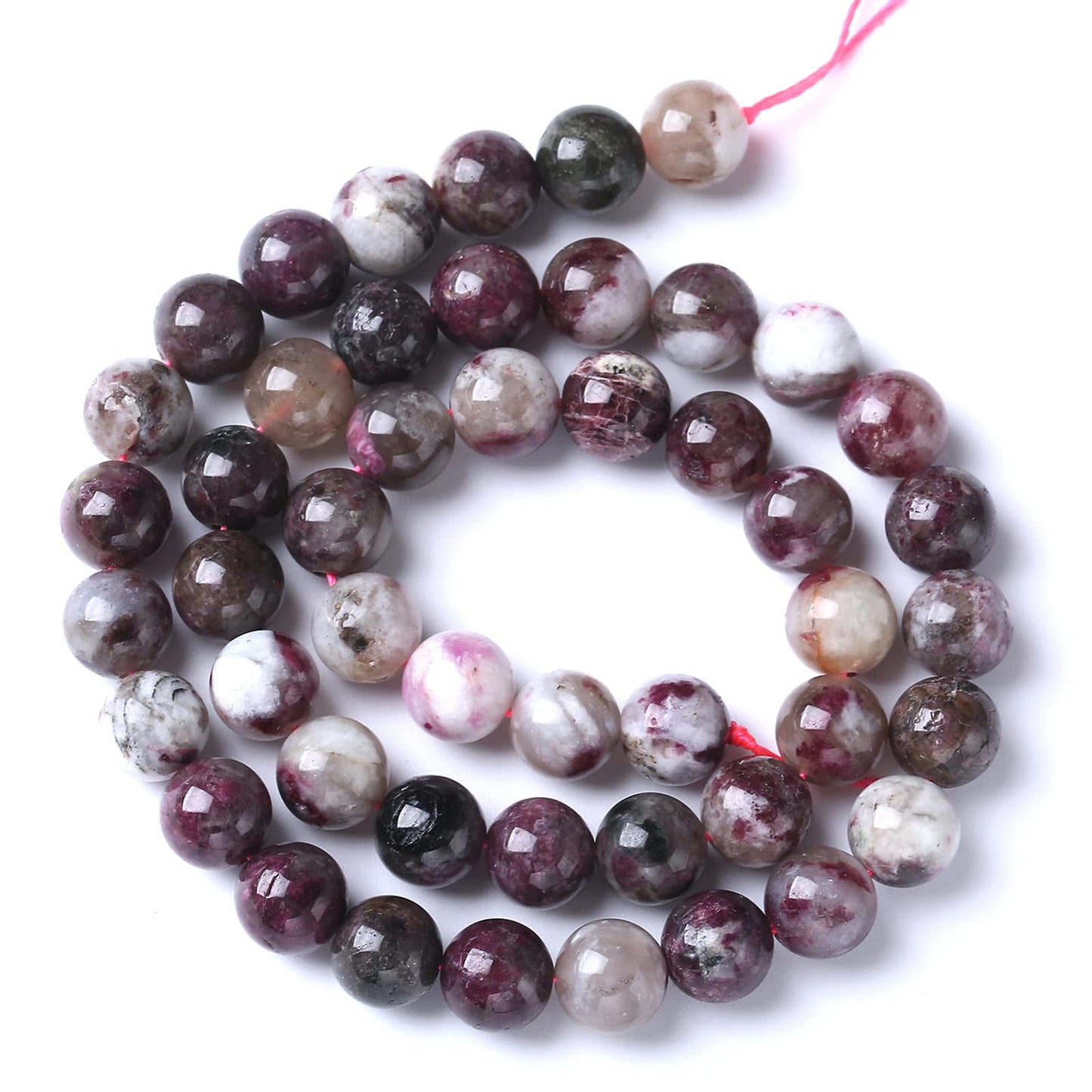 6MM 60PCS Natural Stone Colorful Tourmaline Gemstone Loose Beads for Jewelry Making DIY Bracelet Necklace 1 Strand