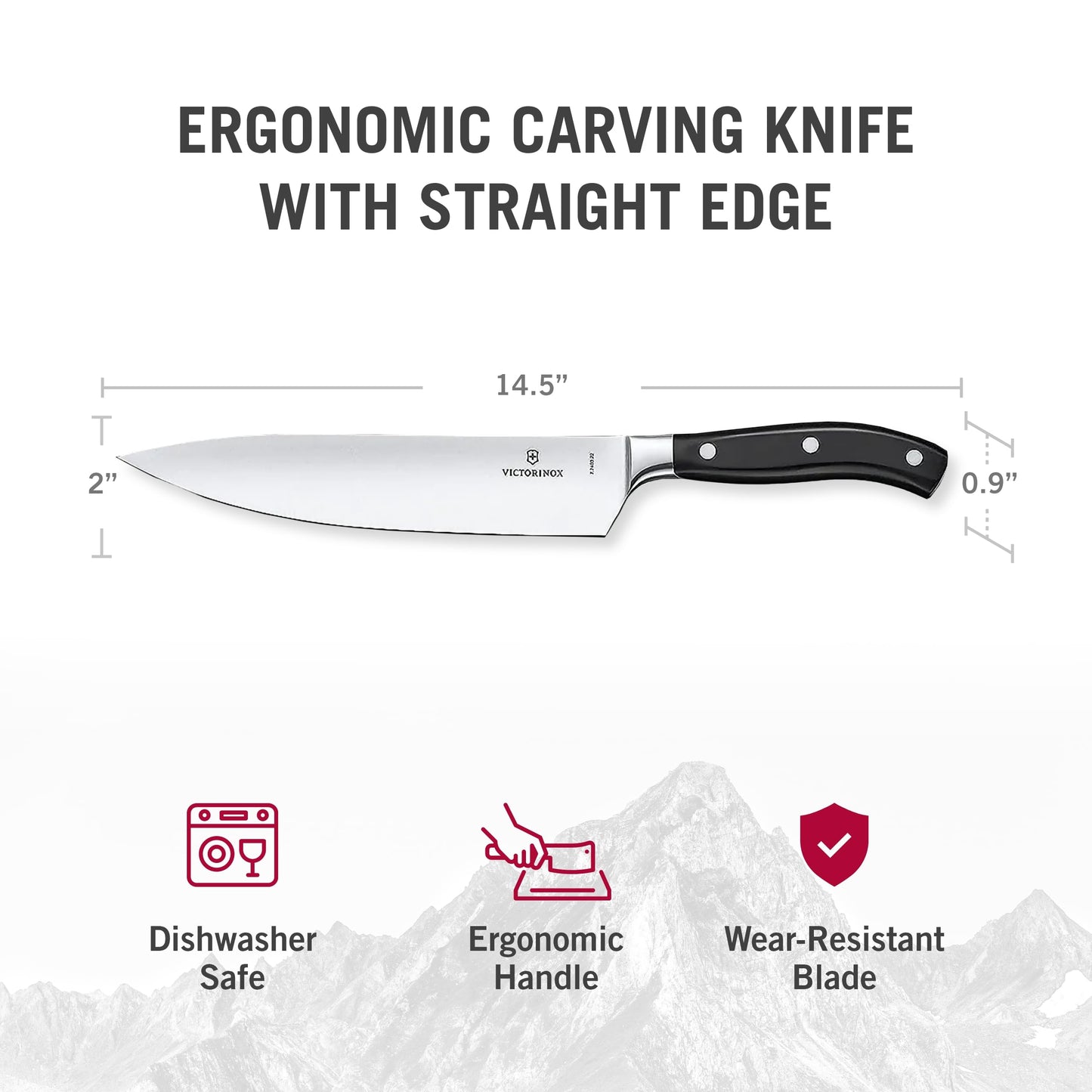 Victorinox Grand Maitre 9 Inch Forged Chef's Knife - Black Handle
