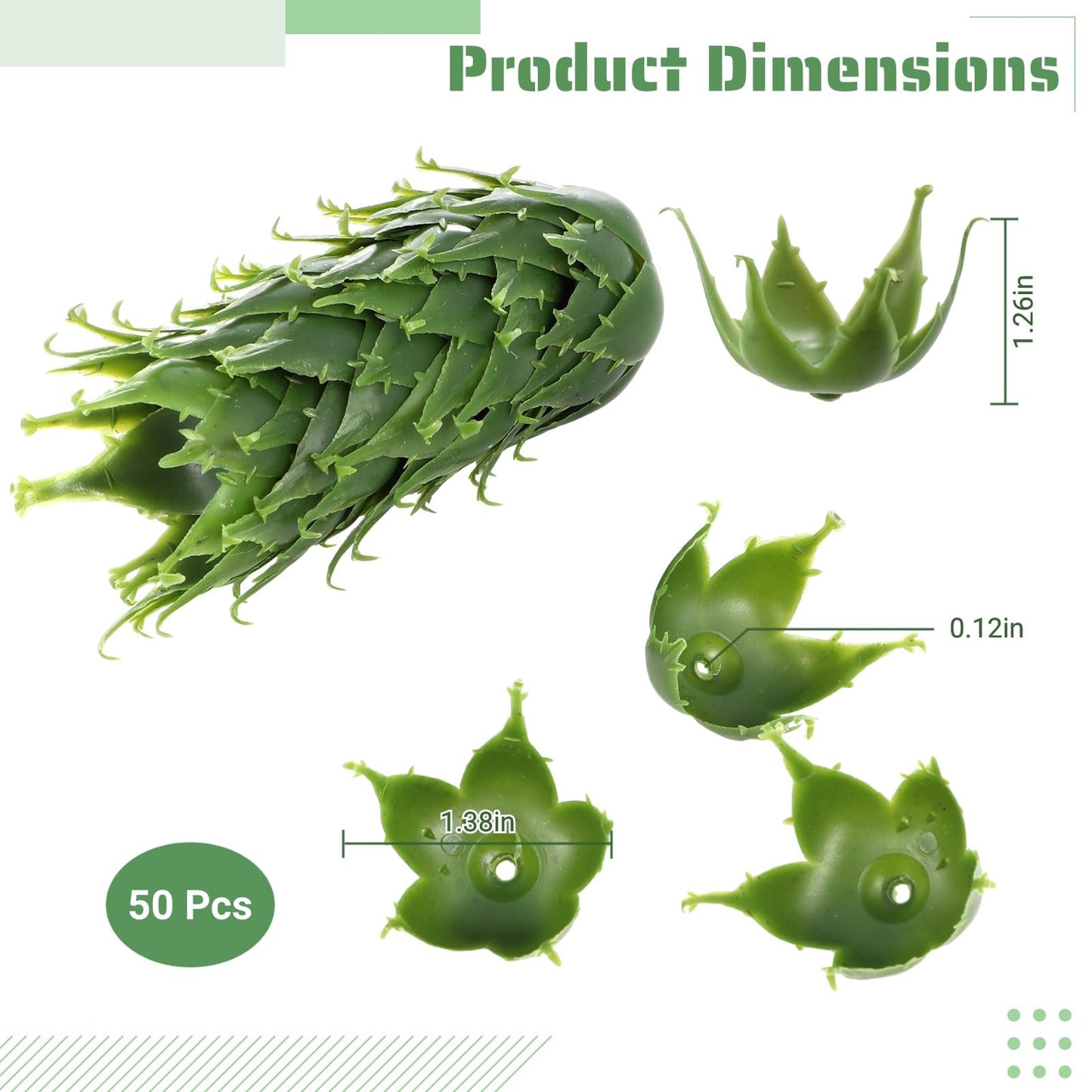CDOKY 50 Pcs Rose Stems with Leaves & 50 Pcs Flower Calyxes Set, Fake Flower Stems Artificial Flower Sepals, Floral Arrangement Supplies, DIY Artificial Flowers Tools for Bouquet Wedding Party
