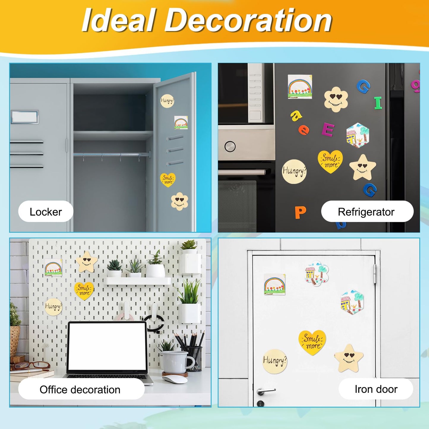 48 Pcs Magnetic Painting Canvas 3 Inch Mini Canvas Panels Magnetic Canvas Boards for Painting Blank Magnetics Locker Canvases for Fridge Magnetics Panel for Art Paints Crafts DIY Painting Decor