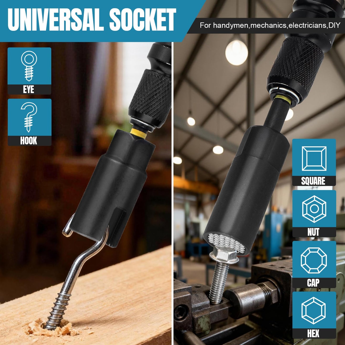 80PSC Magnetic Impact Nut Driver Set - Metric & SAE with Socket Adapters, Wing Nut Driver, Bit Holder, Universal Sockets, Quick Release Extension, Power Bits, 1/4'' Quick Change, Storage Box
