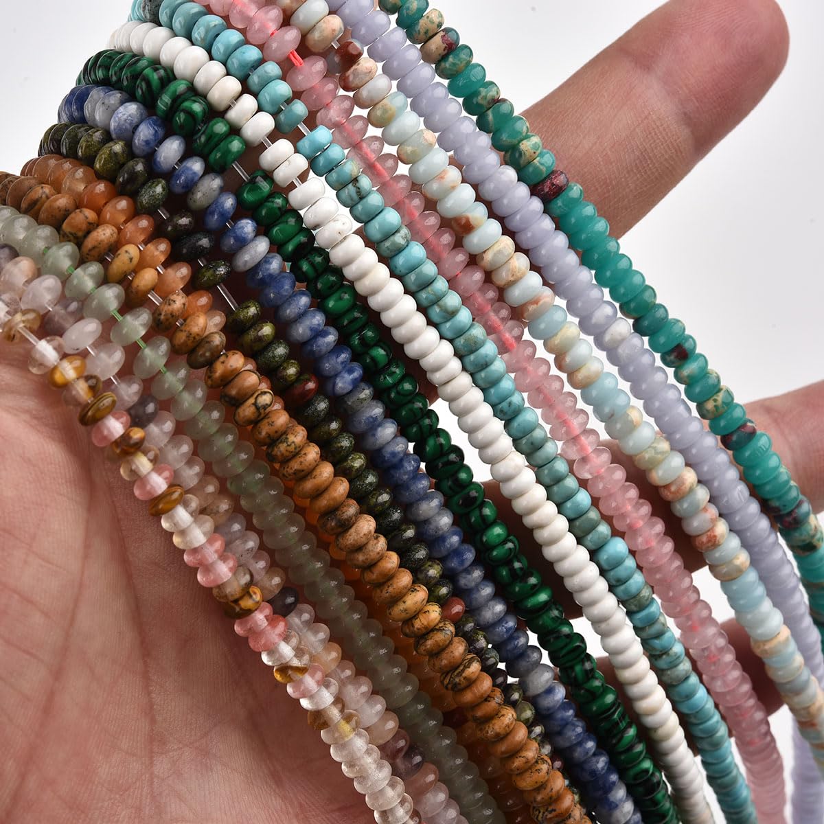 155pcs 4x2mm Natural Green Aventurine Disk Rondelle Spacer Stone Semi Precious Gemstone Loose Beads for Jewelry Making 15 Inch