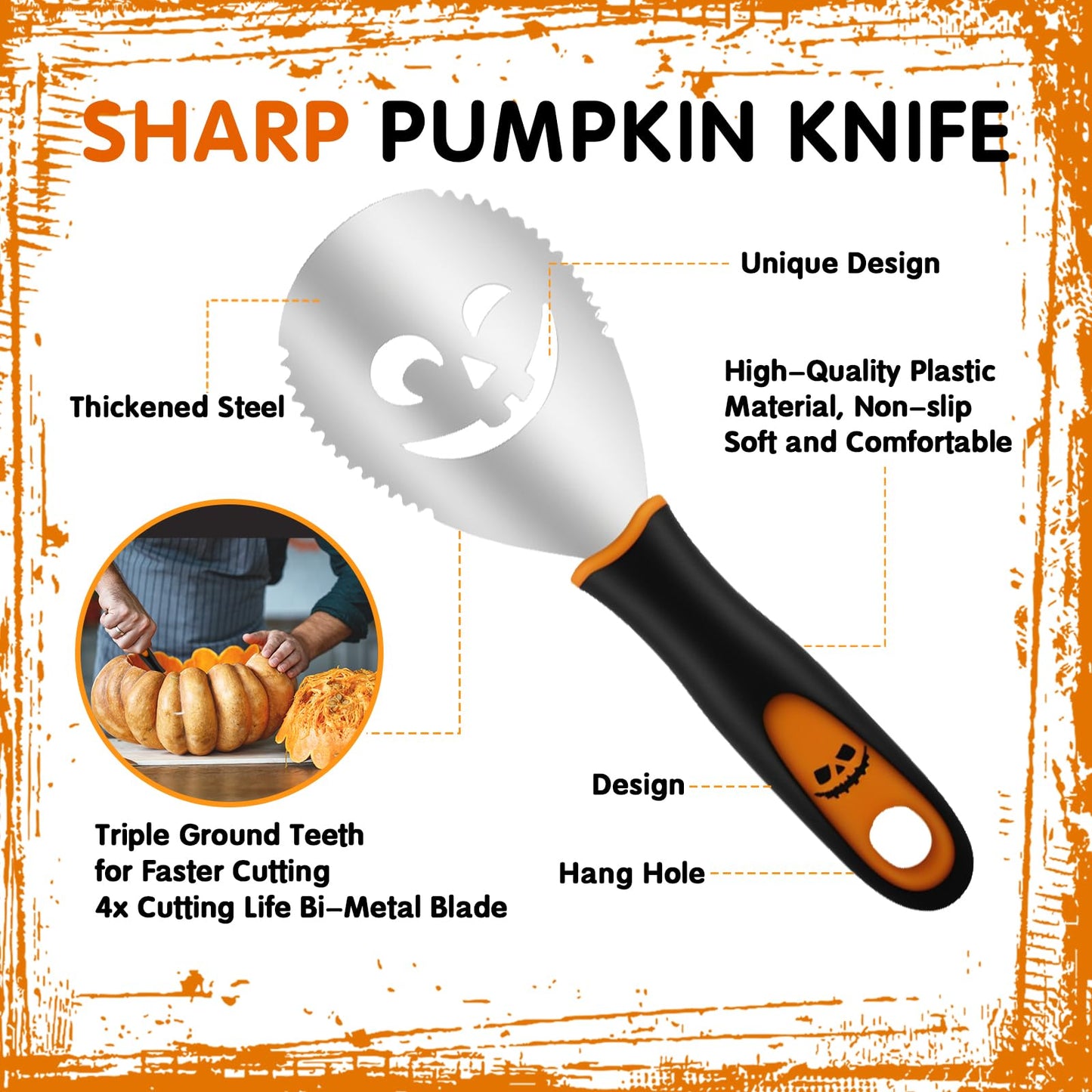 TAVOLOZZA Fine Arts Professional Pumpkin Carving Kit, 26 PCS Heavy Duty Stainless Steel Tools with 9 Knives, Saw & Scoop, Halloween Carving Set with Stencils for Adults & Kids to DIY Jack-o-Lanterns