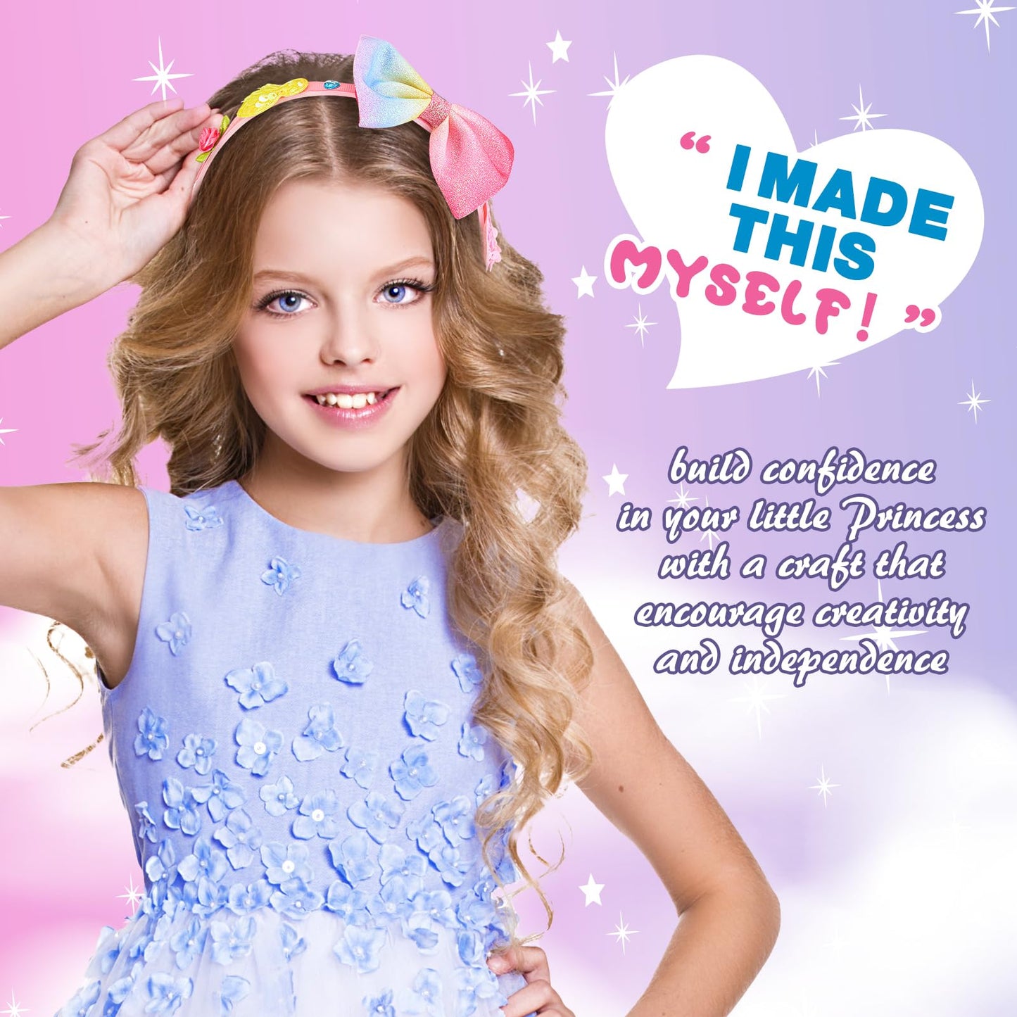 SYOKZEY Hair Accessories for Girls, Headband Making Kit,Toys Gifts for 3-12 Years Old Girls,Toys Age 6-8, Arts and Craft Kits, Birthday Presents DIY Christmas Basket Stuffers- 49 Pc