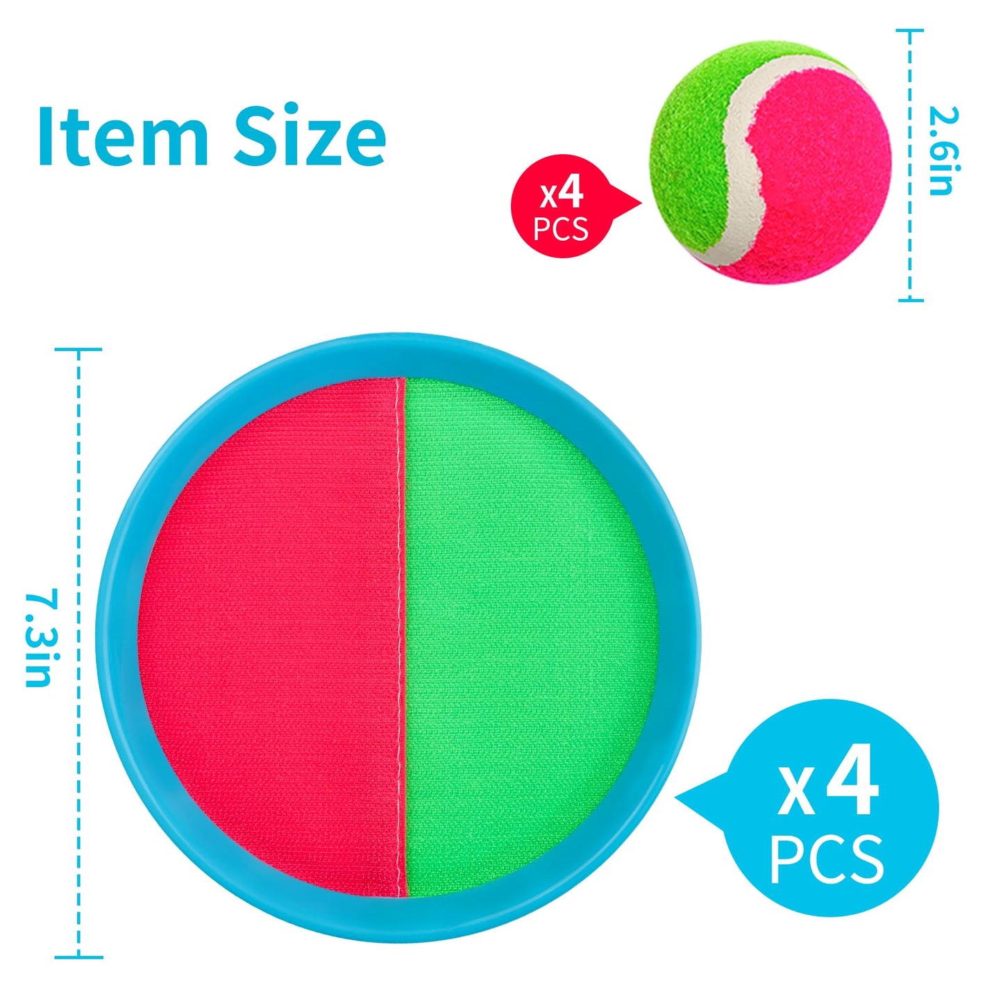 Mxiutery Toss and Catch Ball Game Toys for Kids Ages 4-8, Catch Paddle Toss-Upgraded Version Ball Sports Games for Boys Girls Christmas Birthday Gifts