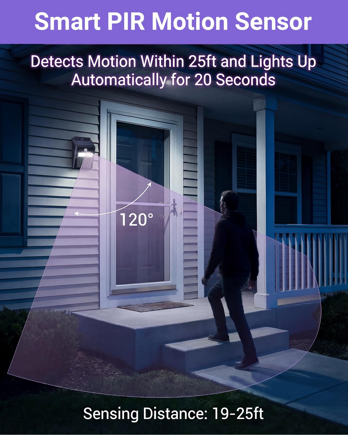 Peepst Solar Bug Zapper Outdoor - 2-in-1 Waterproof Cordless Mosquito Zapper with 3 Modes, Motion Sensor Light & UV Light, Rechargeable Mosquito Killer Lamp for Patio Yard Garden (Black)