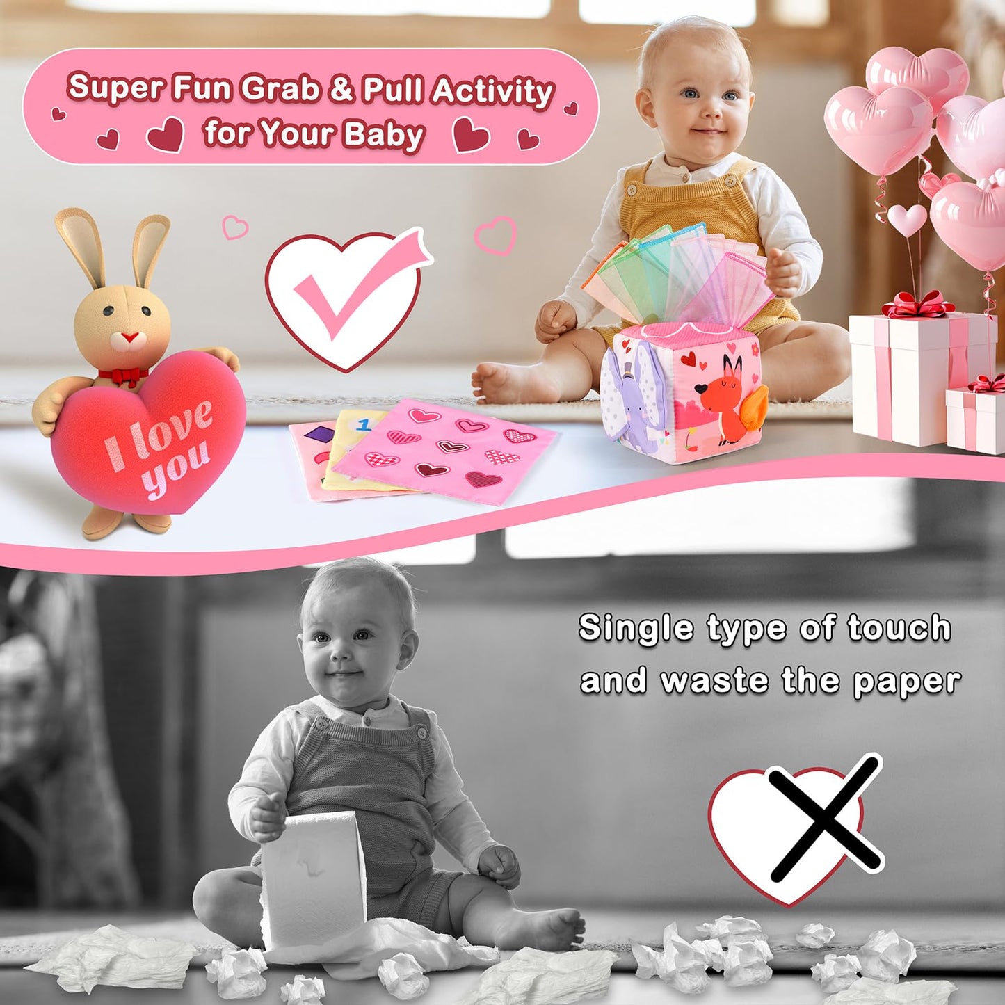 Melonegg Tissue Box Toy for Baby 0+ Months Montessori Toys Birthday Party Favor for Boys Girls for Toddlers