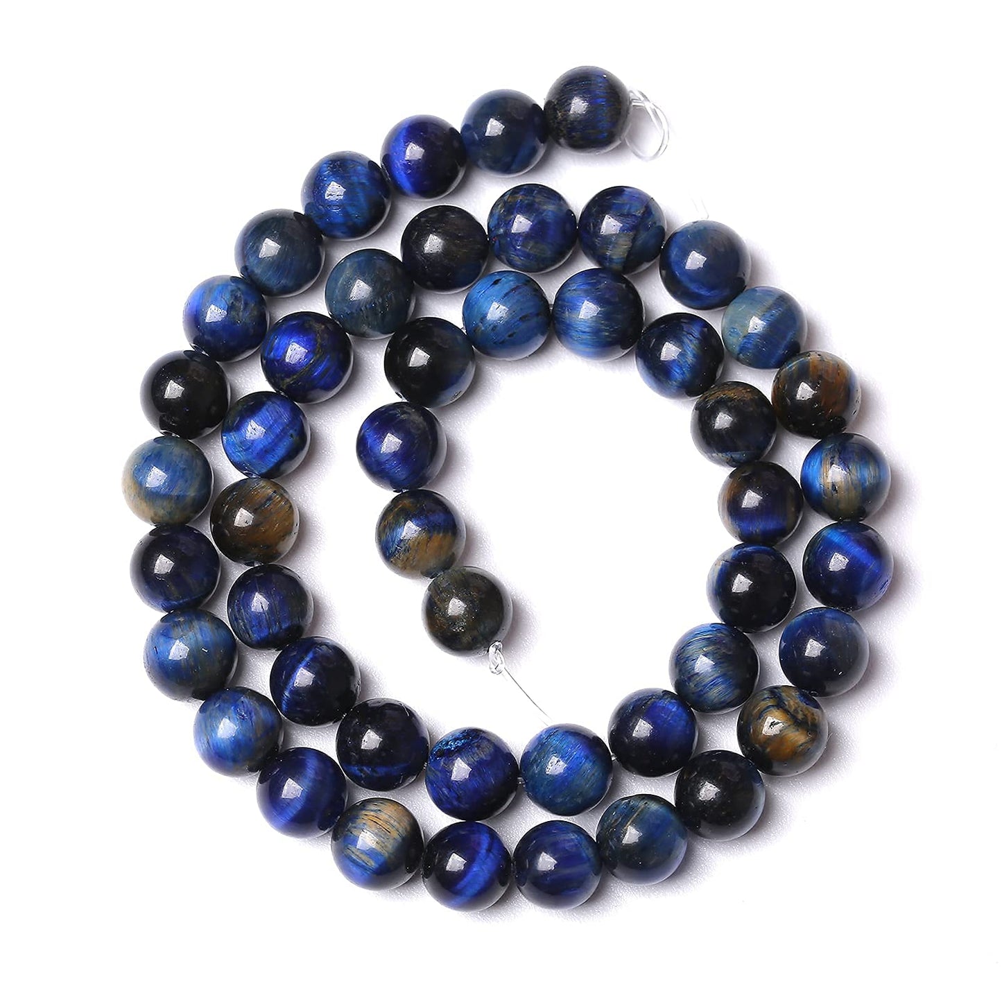 Lapis Lazuli Blue Tiger Eye Beads Natural Stone Round Loose Beads Energy Gemstone Healing Power for Jewelry Making 1 Strand 6mm 60pcs 15"