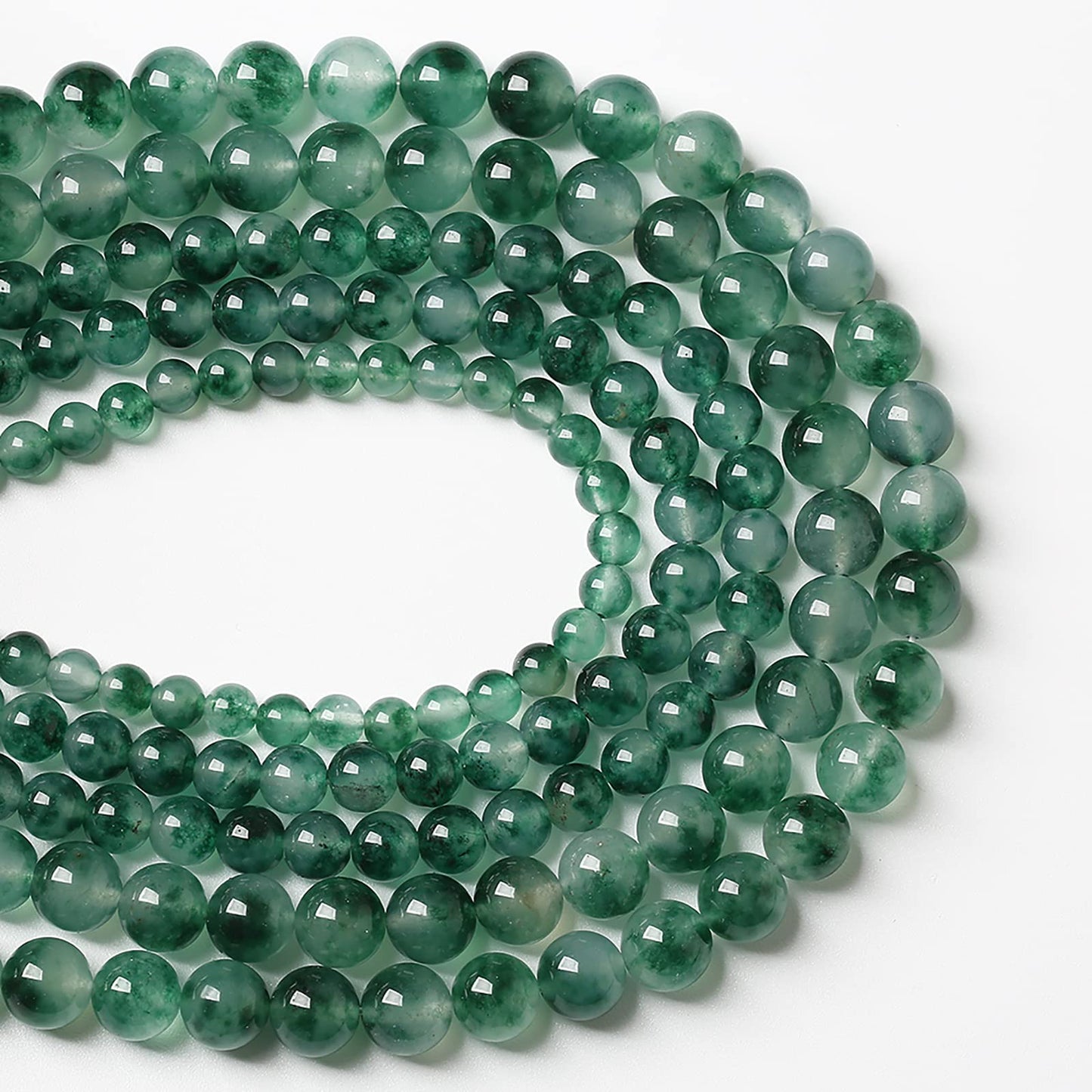 36pcs 10mm Natural Water Grass Jades Chalcedony Beads Round Loose Beads for Jewelry Making DIY Bracelets Crystal Energy Healing Power Stone (10mm, Water Grass Jade Beads)