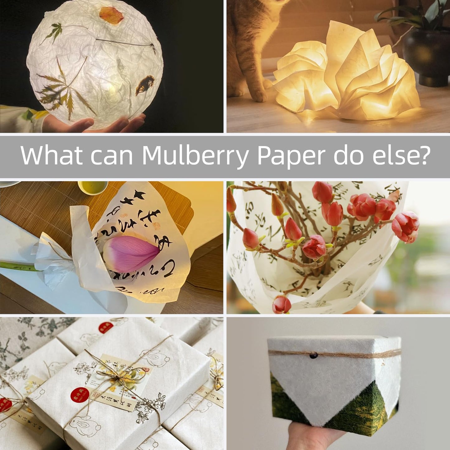 VEOOK 100 Sheets Letter Size 8.5" x 11" Mulberry Paper, Natural Fiber Rice Paper, Decoupage Decorative Tissue Paper for Writing Painting DIY Crafts Calligraphy Gift Wrap(MP-02)